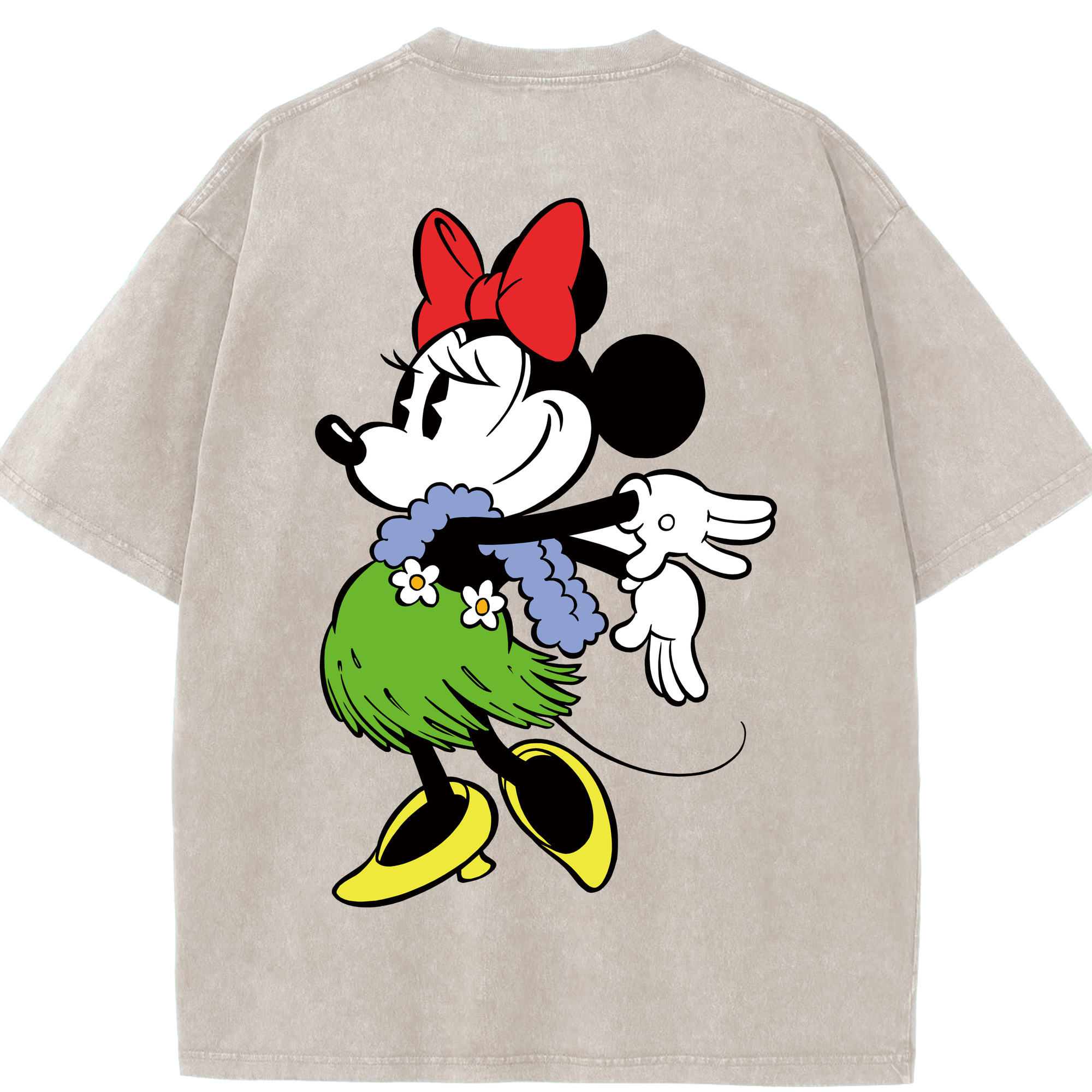 （画像用） ミッキーマウス Mickey Mouse 綿100% ヴィンテージ風 半袖Tシャツ（背面プリント）