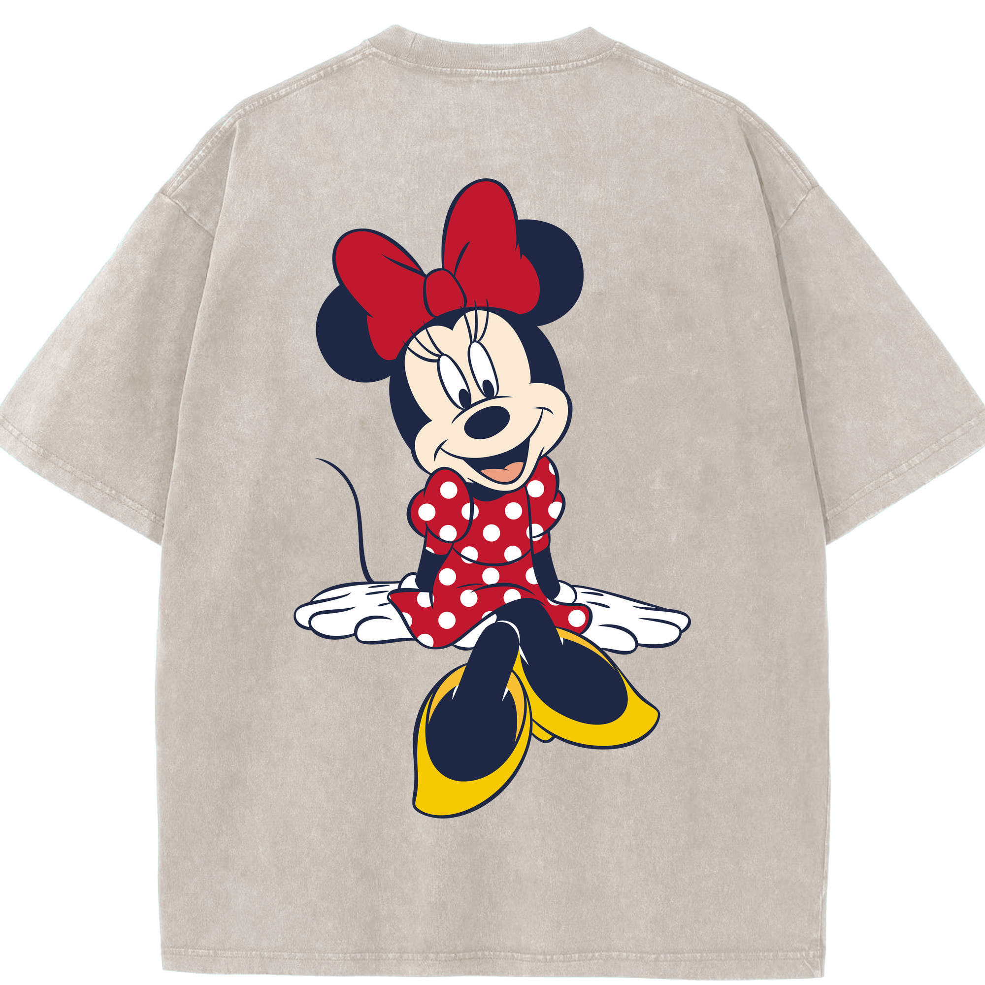 （画像用） ミッキーマウス Mickey Mouse 綿100% ヴィンテージ風 半袖Tシャツ（背面プリント）