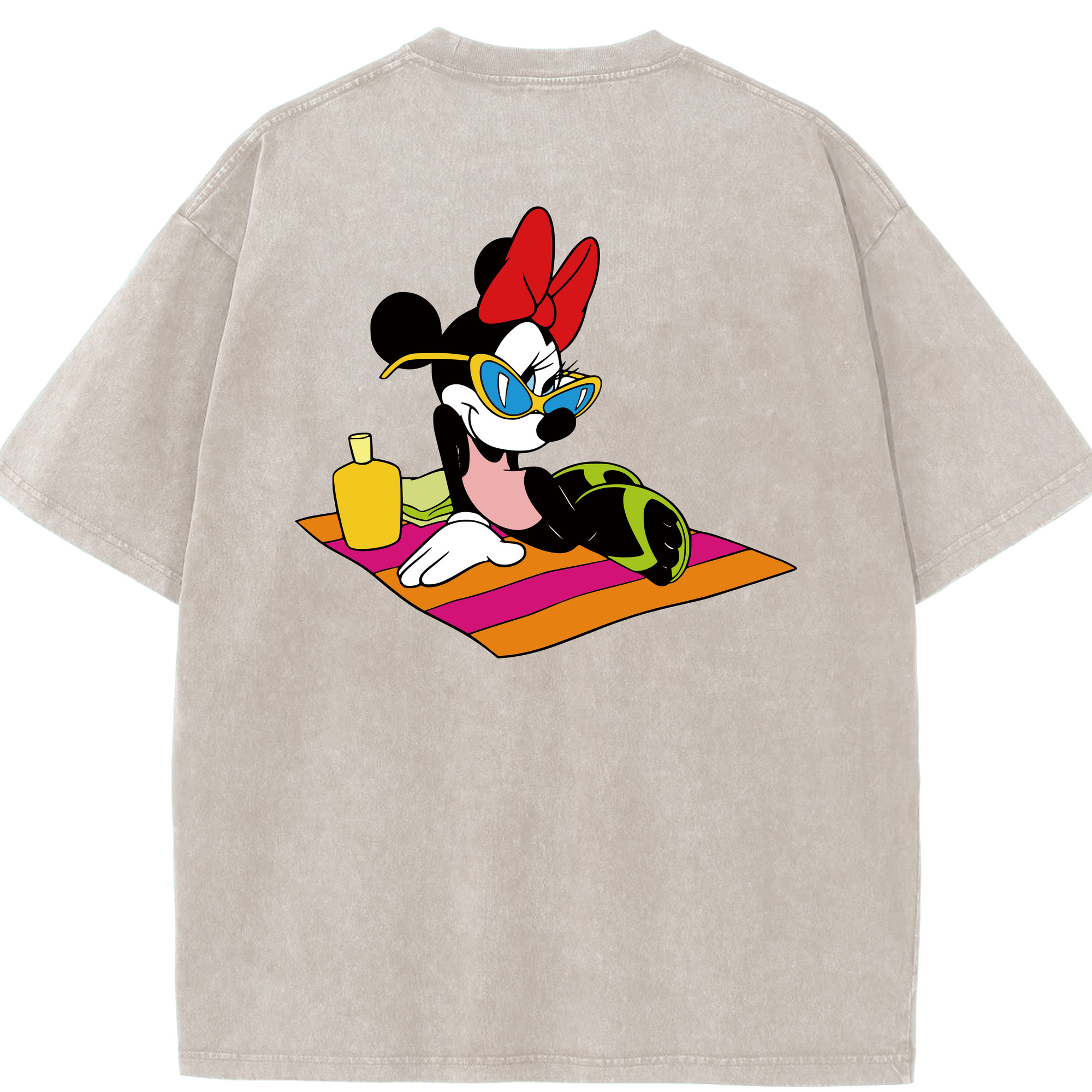（画像用） ミッキーマウス Mickey Mouse 綿100% ヴィンテージ風 半袖Tシャツ（背面プリント）