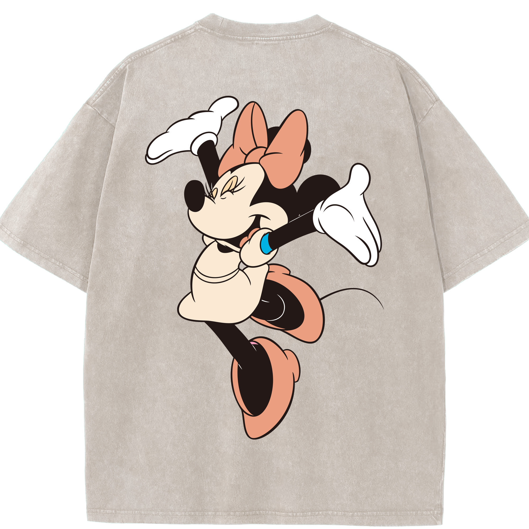 （画像用） ミッキーマウス Mickey Mouse 綿100% ヴィンテージ風 半袖Tシャツ（背面プリント）