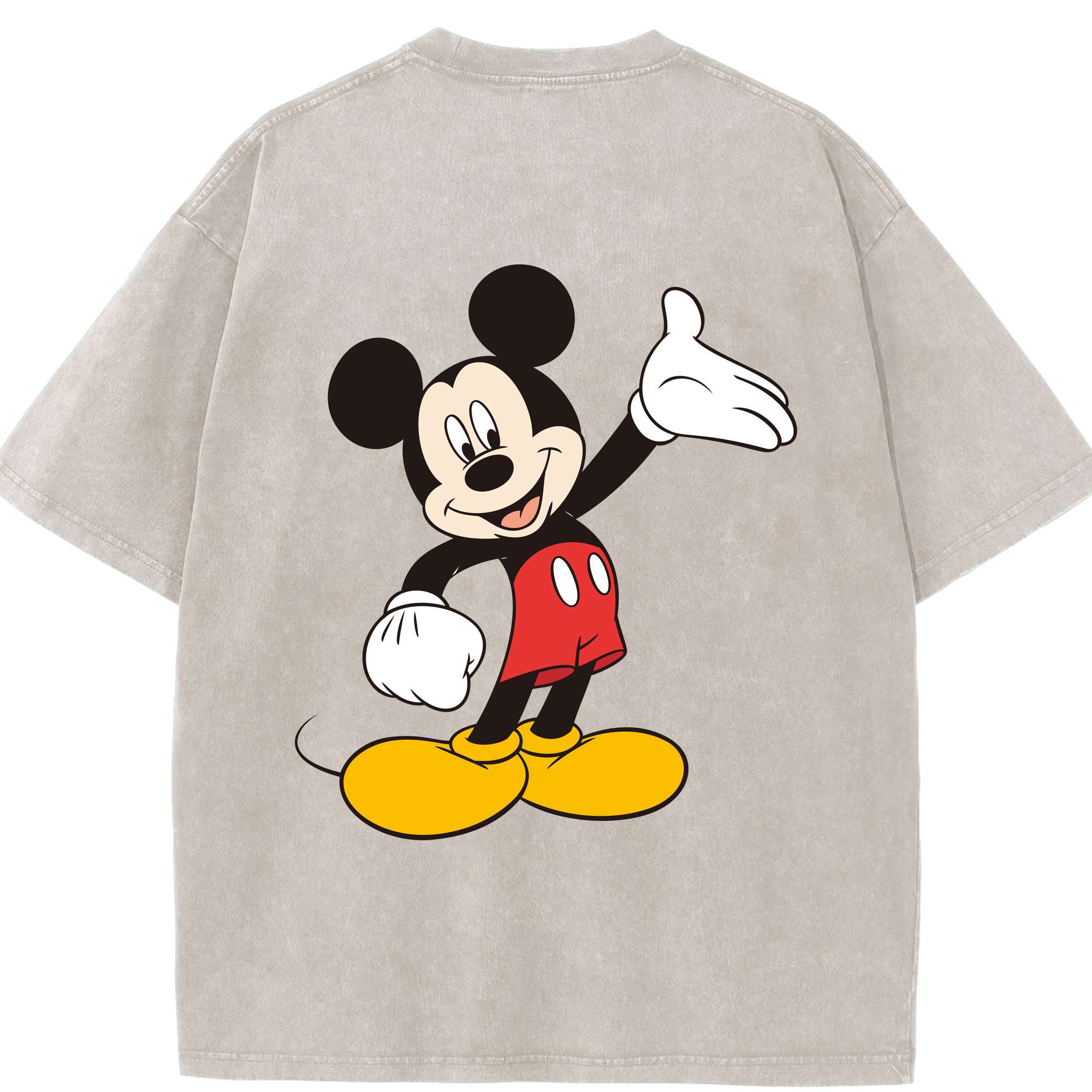 （画像用） ミッキーマウス Mickey Mouse 綿100% ヴィンテージ風 半袖Tシャツ（背面プリント）