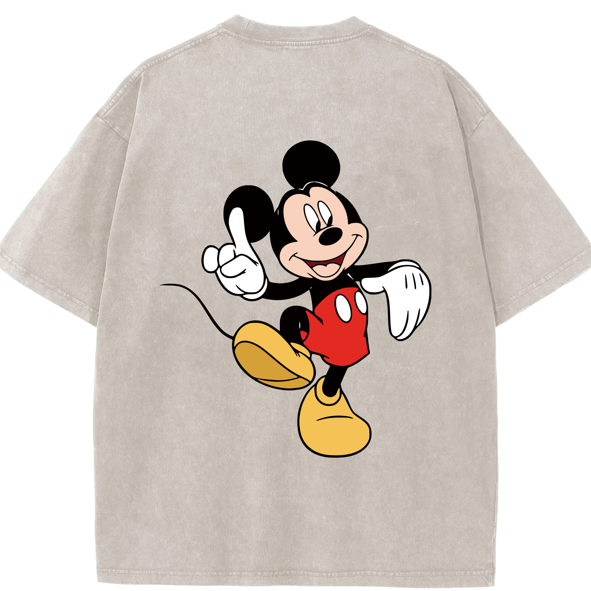 （画像用） ミッキーマウス Mickey Mouse 綿100% ヴィンテージ風 半袖Tシャツ（背面プリント）