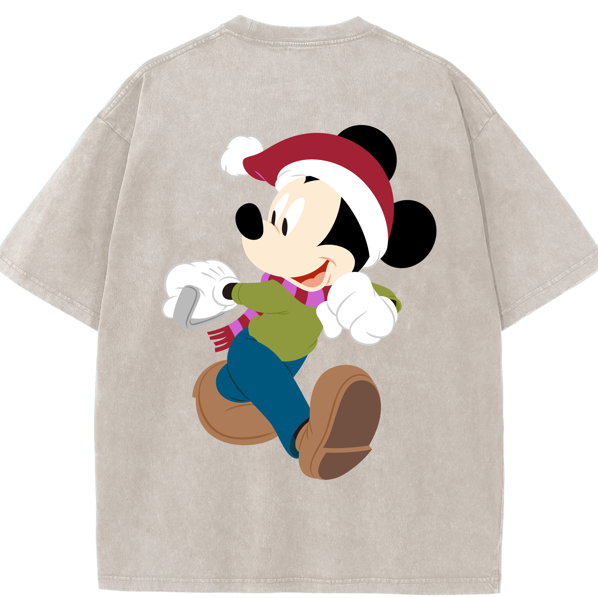 （画像用） ミッキーマウス Mickey Mouse 綿100% ヴィンテージ風 半袖Tシャツ（背面プリント）