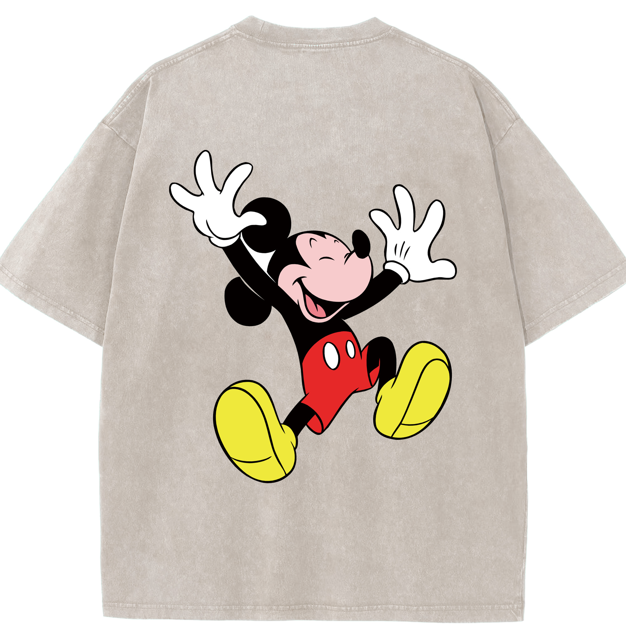 （画像用） ミッキーマウス Mickey Mouse 綿100% ヴィンテージ風 半袖Tシャツ（背面プリント）