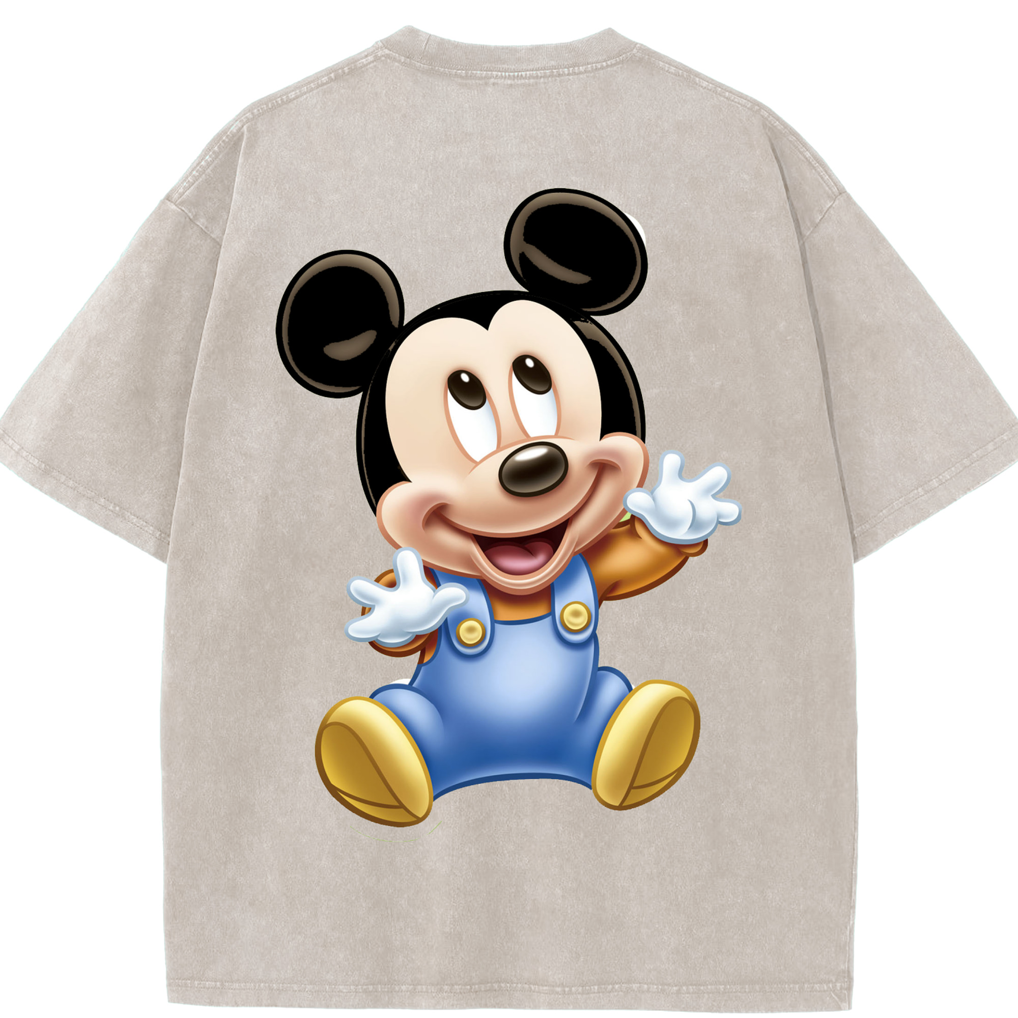 （画像用） ミッキーマウス Mickey Mouse 綿100% ヴィンテージ風 半袖Tシャツ（背面プリント）