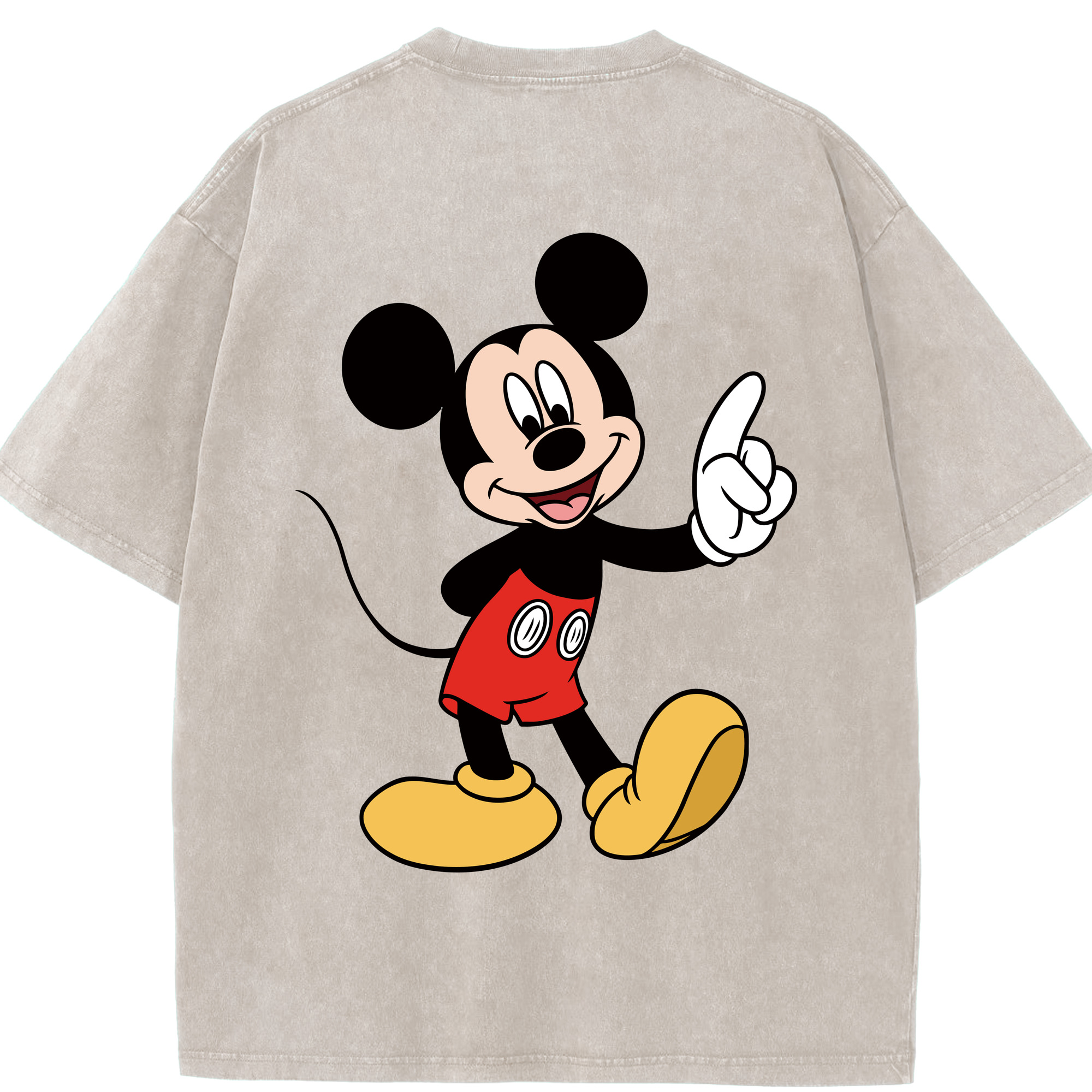 （画像用） ミッキーマウス Mickey Mouse 綿100% ヴィンテージ風 半袖Tシャツ（背面プリント）