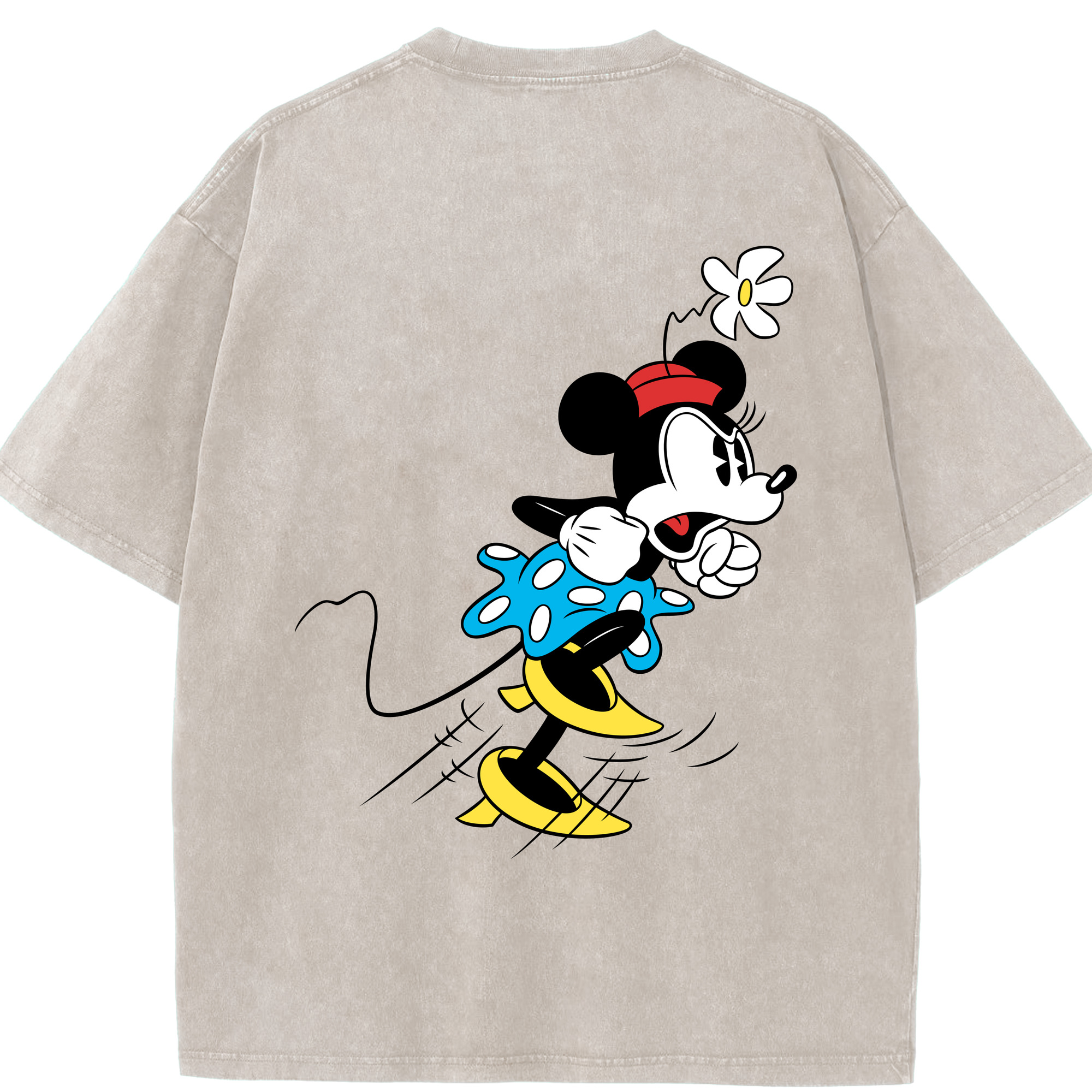 （画像用） ミッキーマウス Mickey Mouse 綿100% ヴィンテージ風 半袖Tシャツ（背面プリント）