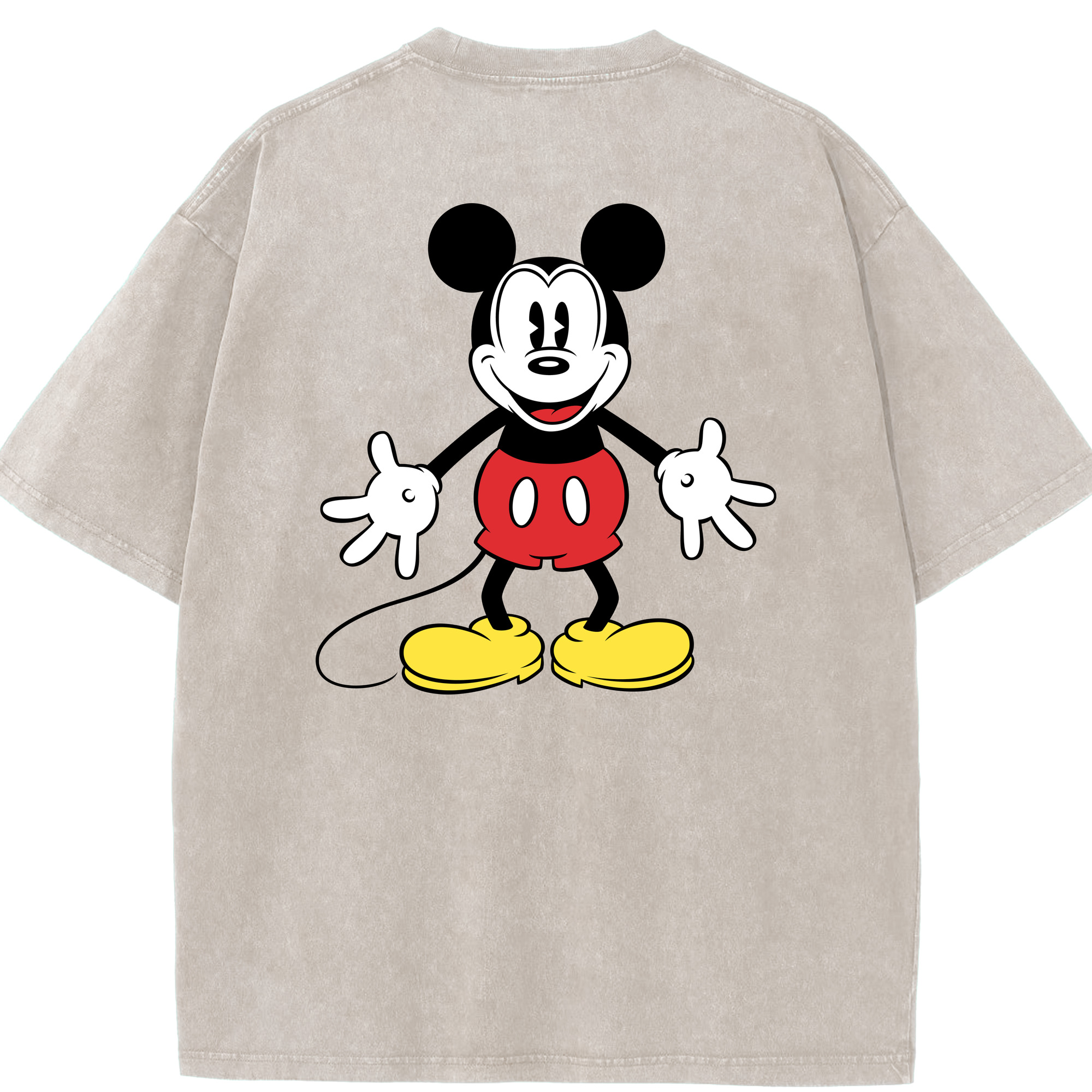 （画像用） ミッキーマウス Mickey Mouse 綿100% ヴィンテージ風 半袖Tシャツ（背面プリント）
