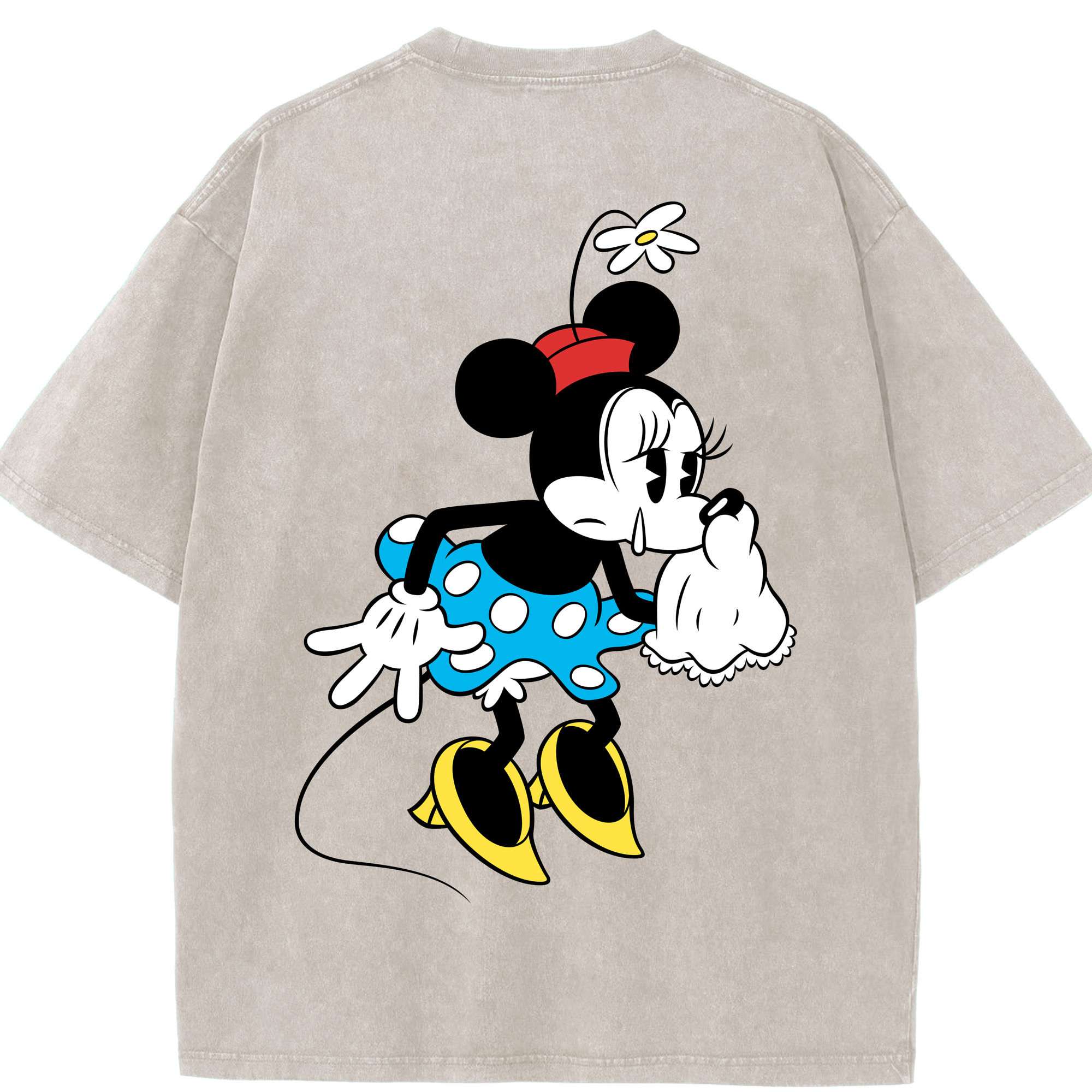 （画像用） ミッキーマウス Mickey Mouse 綿100% ヴィンテージ風 半袖Tシャツ（背面プリント）