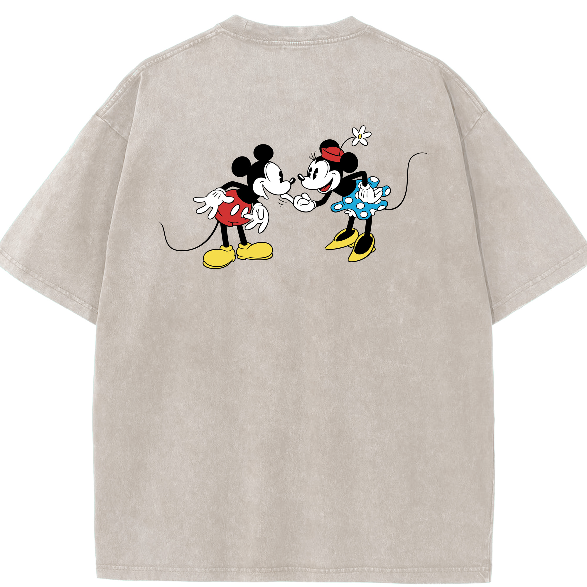 （画像用） ミッキーマウス Mickey Mouse 綿100% ヴィンテージ風 半袖Tシャツ（背面プリント）