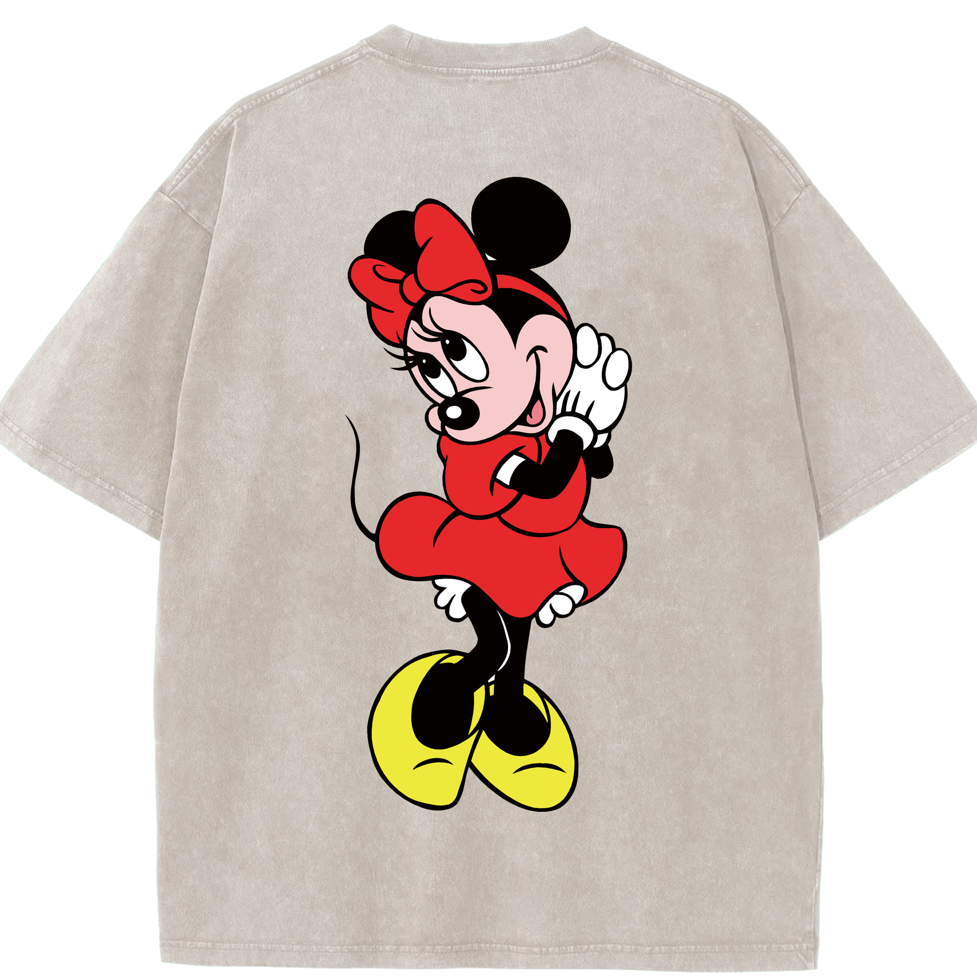 （画像用） ミッキーマウス Mickey Mouse 綿100% ヴィンテージ風 半袖Tシャツ（背面プリント）