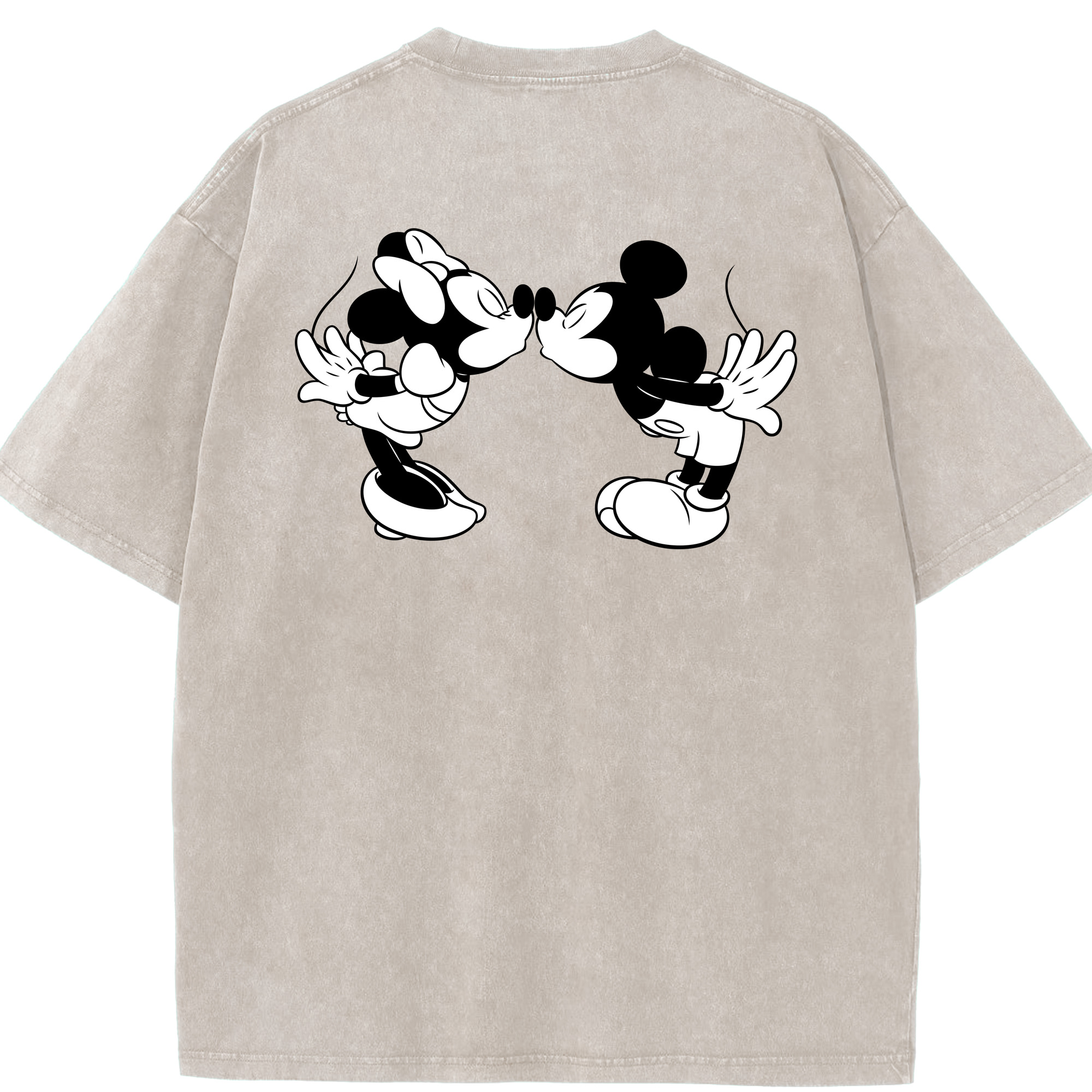 （画像用） ミッキーマウス Mickey Mouse 綿100% ヴィンテージ風 半袖Tシャツ（背面プリント）