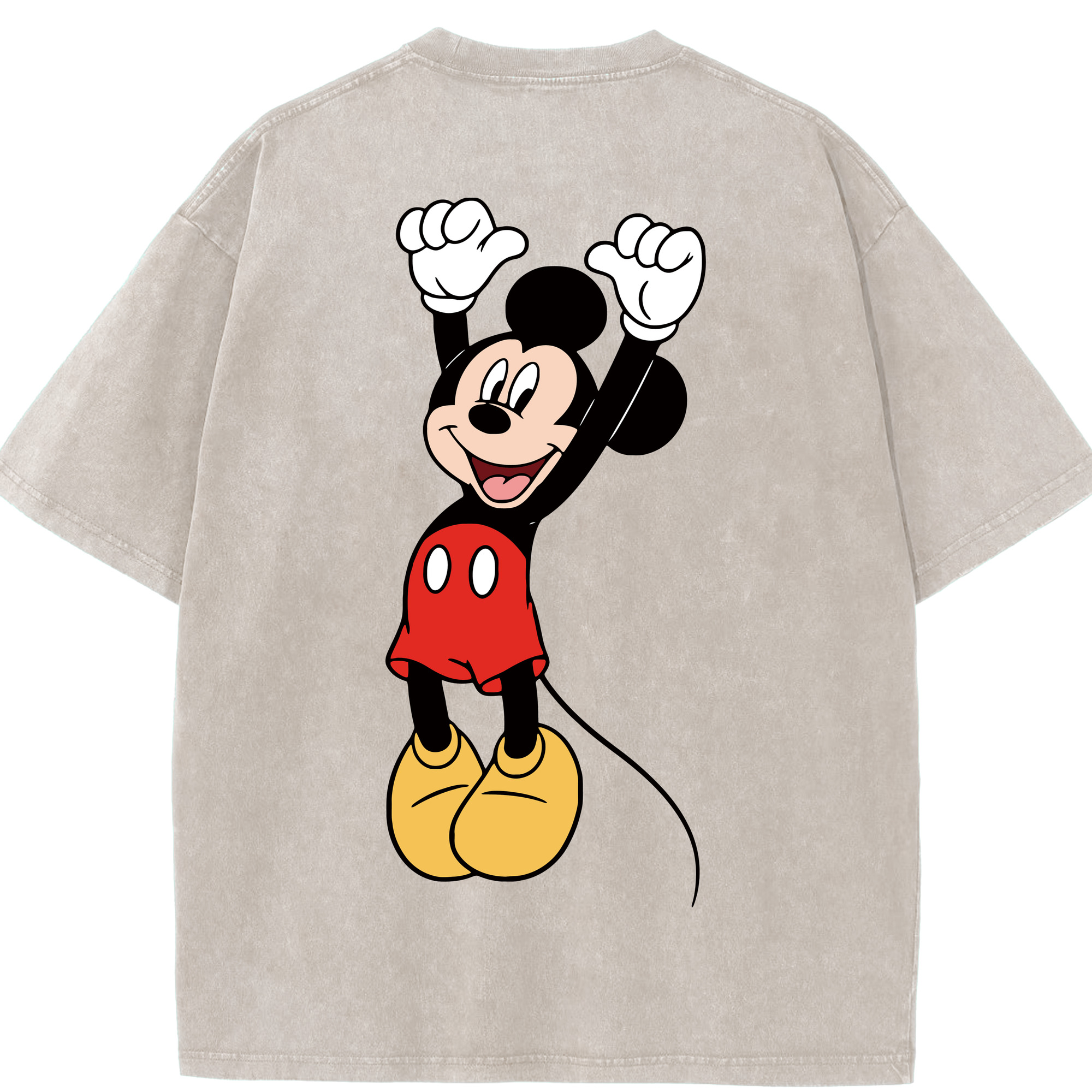 （画像用） ミッキーマウス Mickey Mouse 綿100% ヴィンテージ風 半袖Tシャツ（背面プリント）
