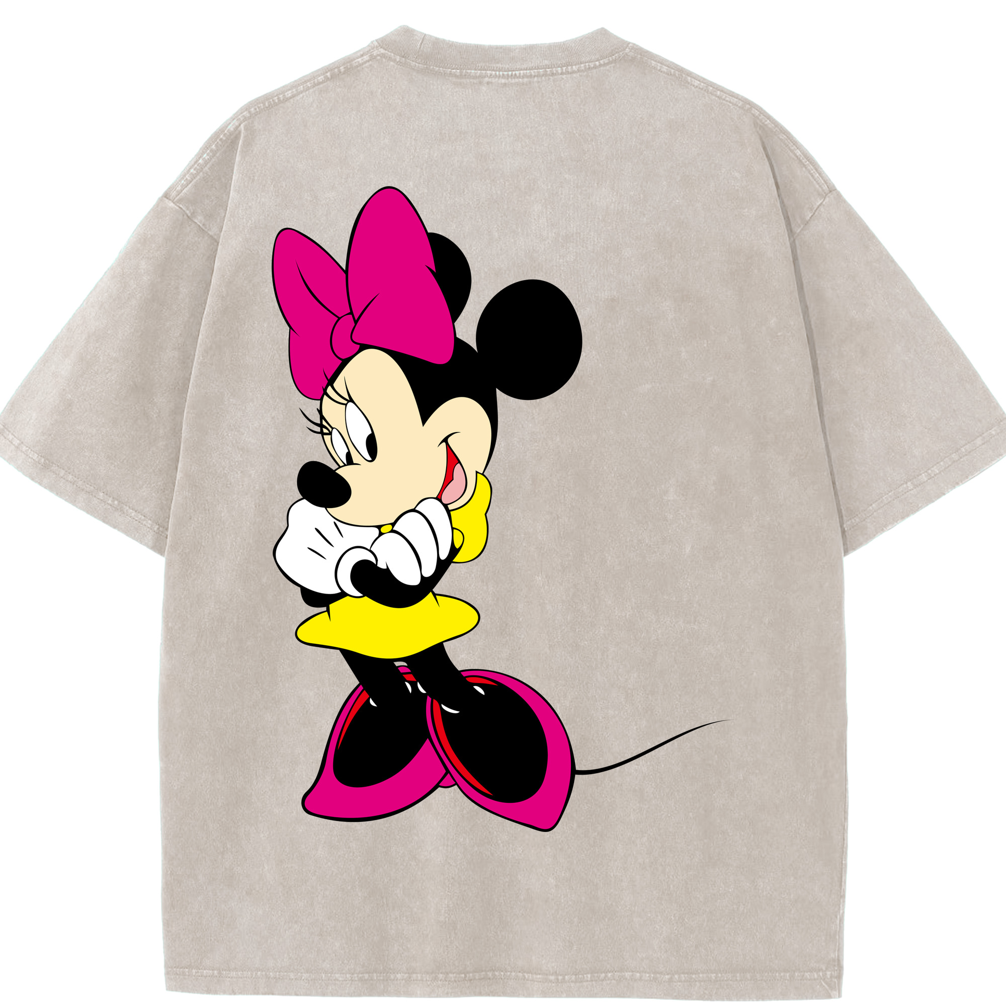 （画像用） ミッキーマウス Mickey Mouse 綿100% ヴィンテージ風 半袖Tシャツ（背面プリント）