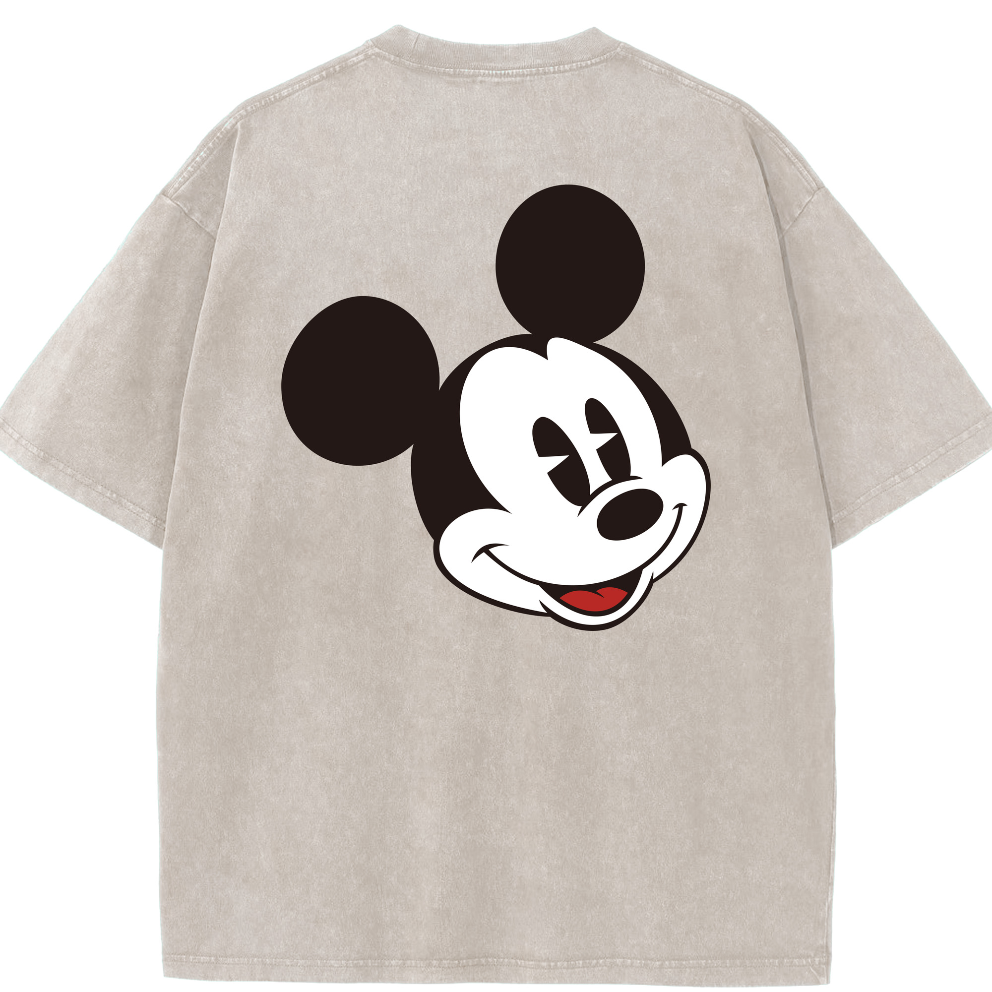 （画像用） ミッキーマウス Mickey Mouse 綿100% ヴィンテージ風 半袖Tシャツ（背面プリント）