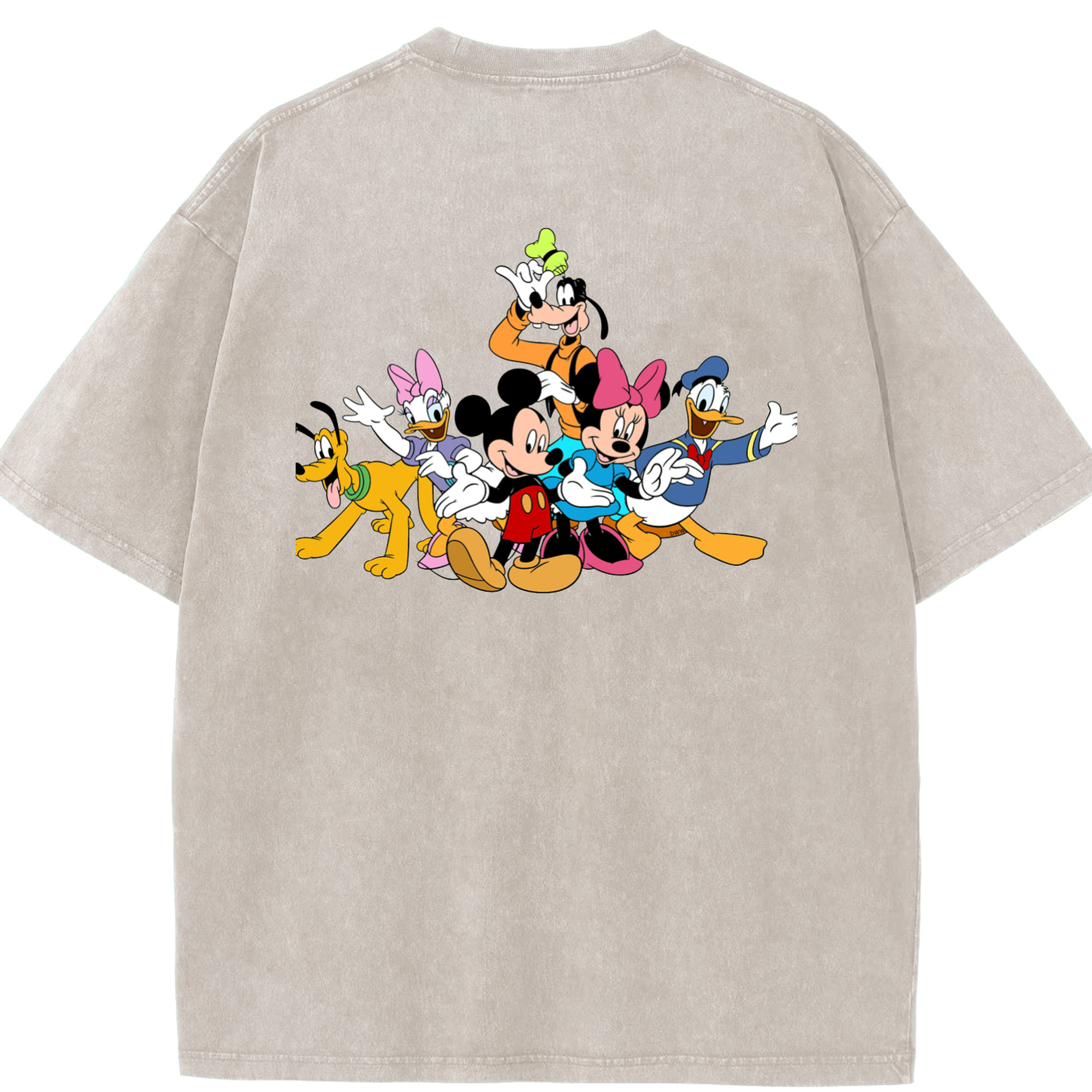 （画像用） ミッキーマウス Mickey Mouse 綿100% ヴィンテージ風 半袖Tシャツ（背面プリント）