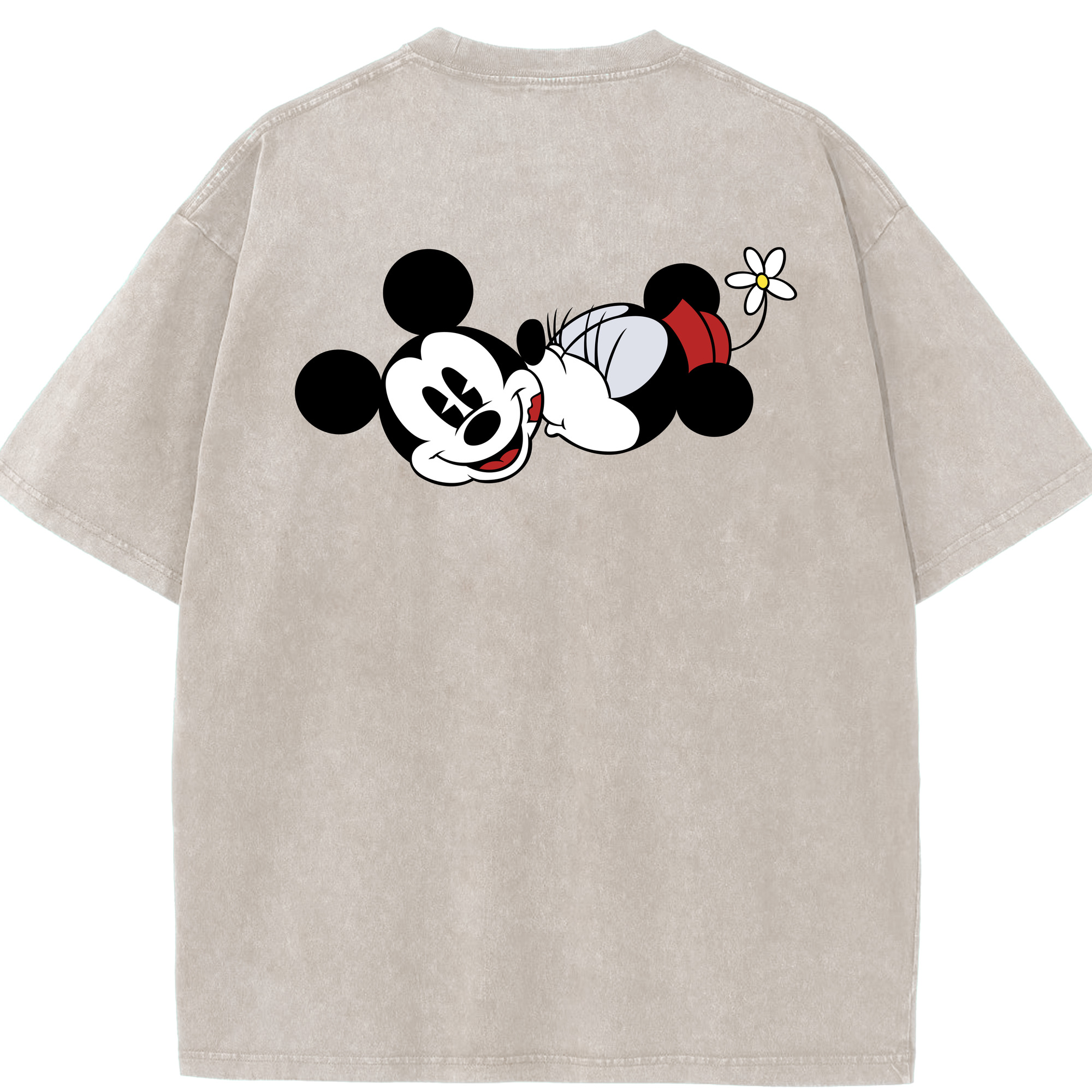 （画像用） ミッキーマウス Mickey Mouse 綿100% ヴィンテージ風 半袖Tシャツ（背面プリント）