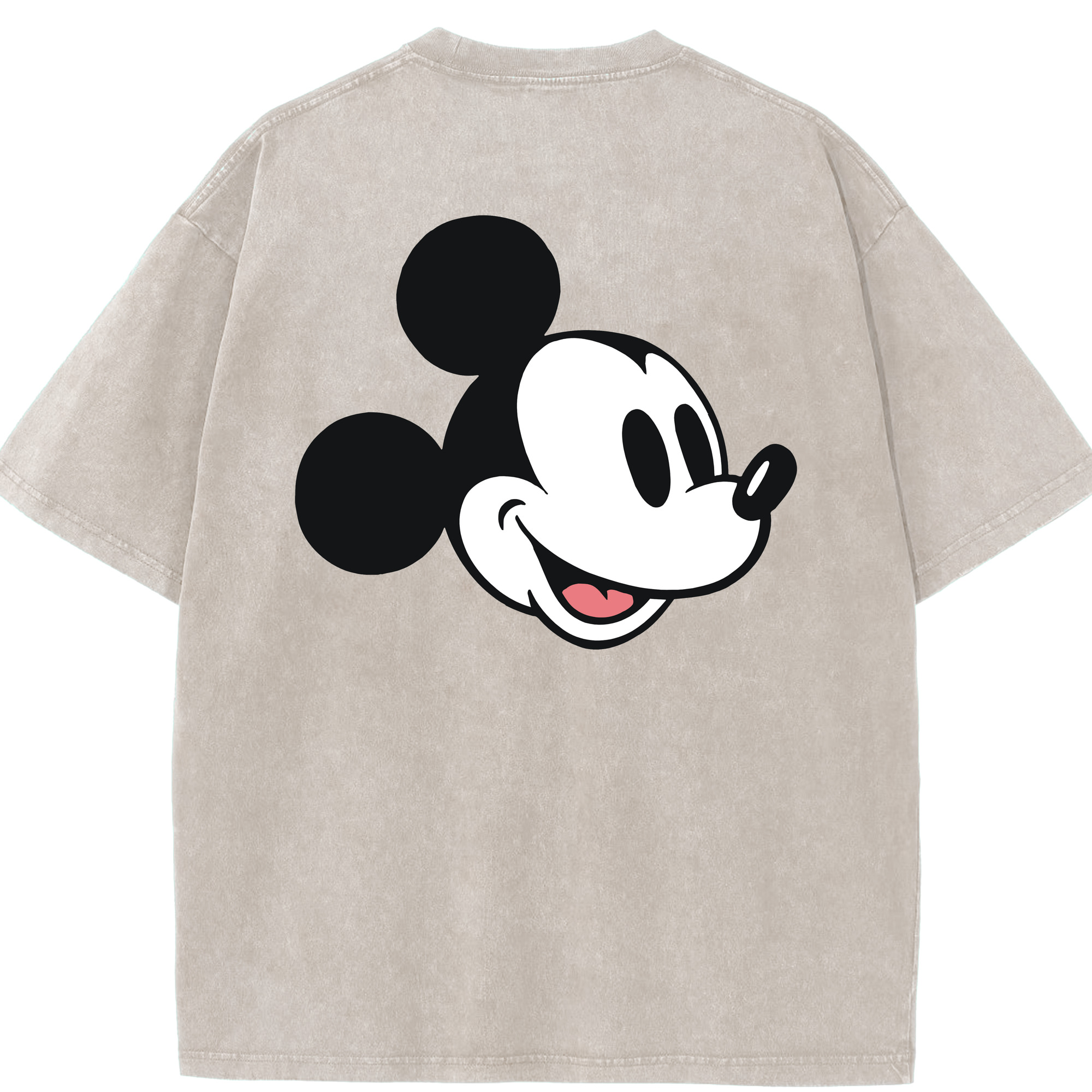 （画像用） ミッキーマウス Mickey Mouse 綿100% ヴィンテージ風 半袖Tシャツ（背面プリント）