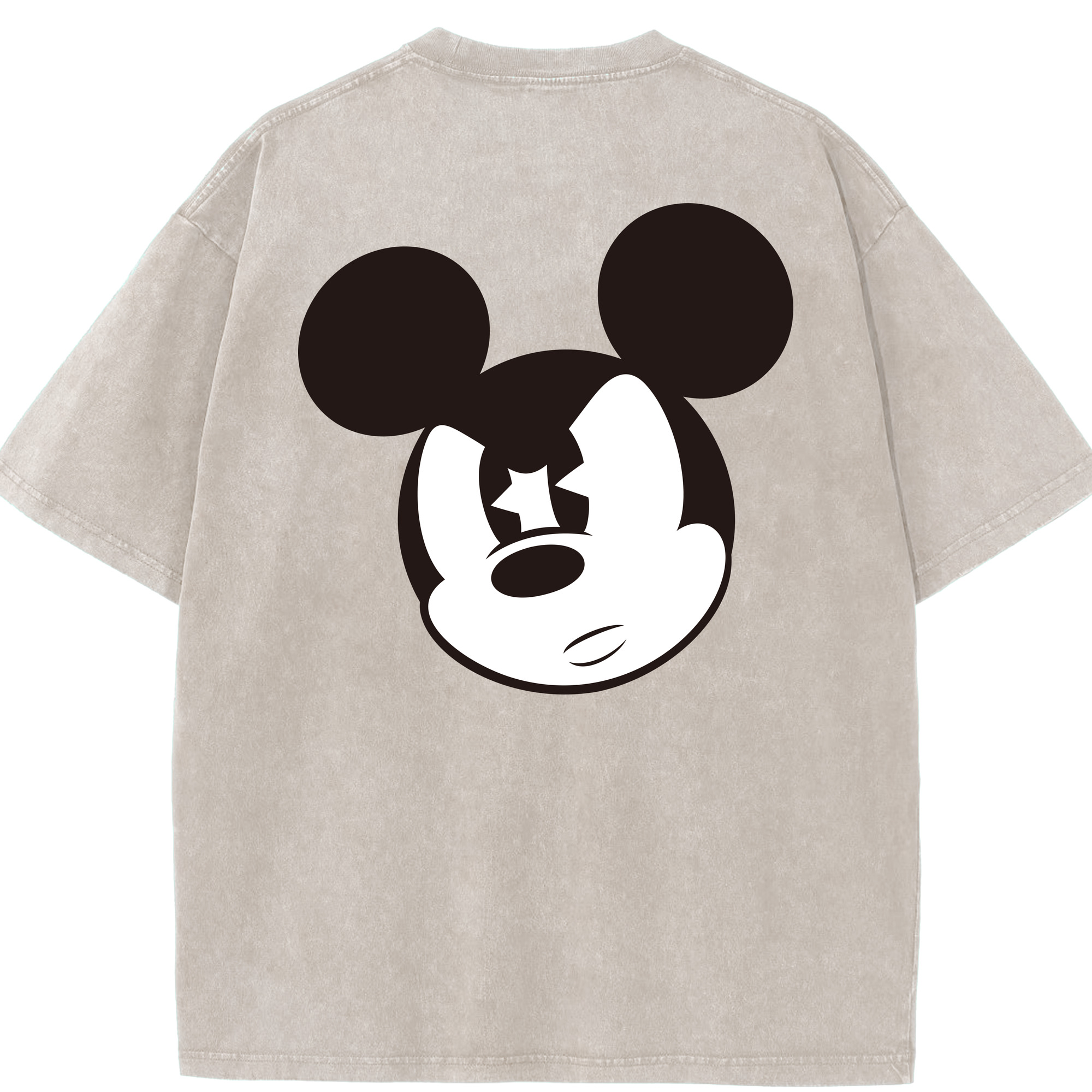 （画像用） ミッキーマウス Mickey Mouse 綿100% ヴィンテージ風 半袖Tシャツ（背面プリント）