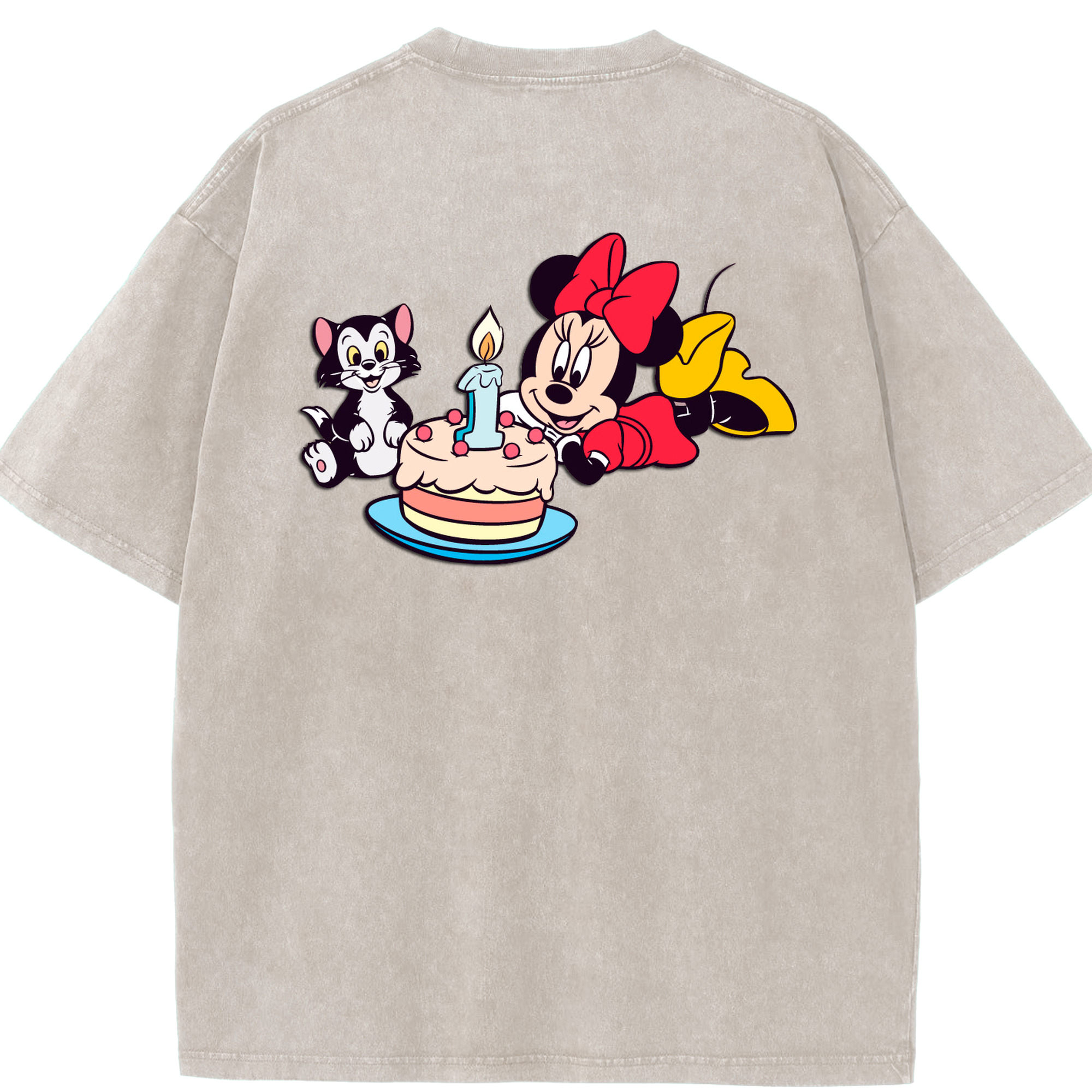（画像用） ミッキーマウス Mickey Mouse 綿100% ヴィンテージ風 半袖Tシャツ（背面プリント）