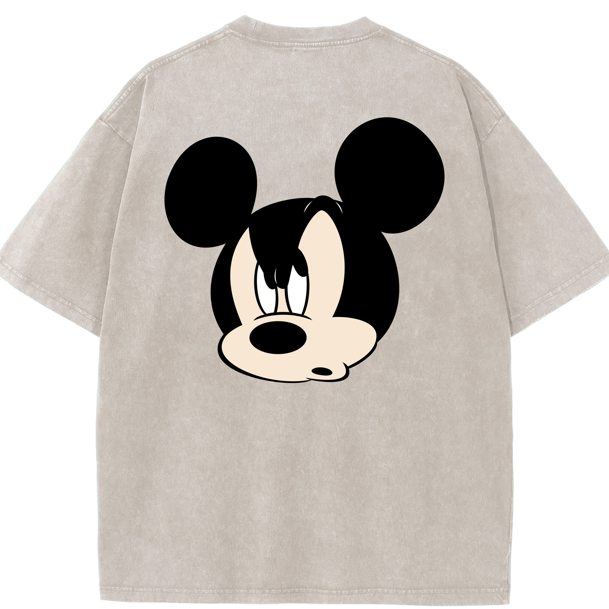 （画像用） ミッキーマウス Mickey Mouse 綿100% ヴィンテージ風 半袖Tシャツ（背面プリント）