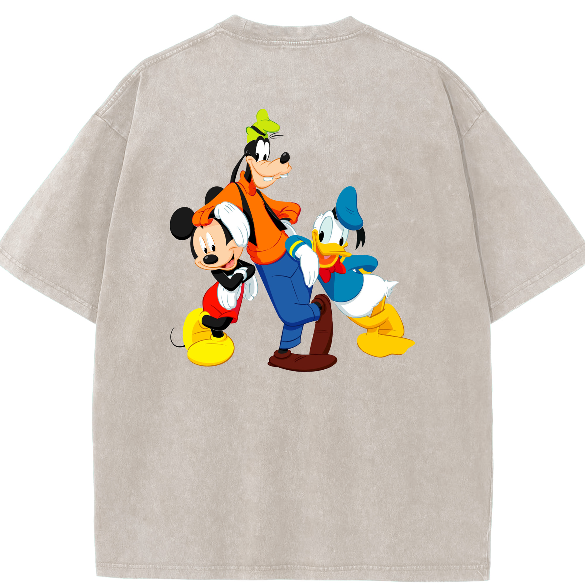 （画像用） ミッキーマウス Mickey Mouse 綿100% ヴィンテージ風 半袖Tシャツ（背面プリント）