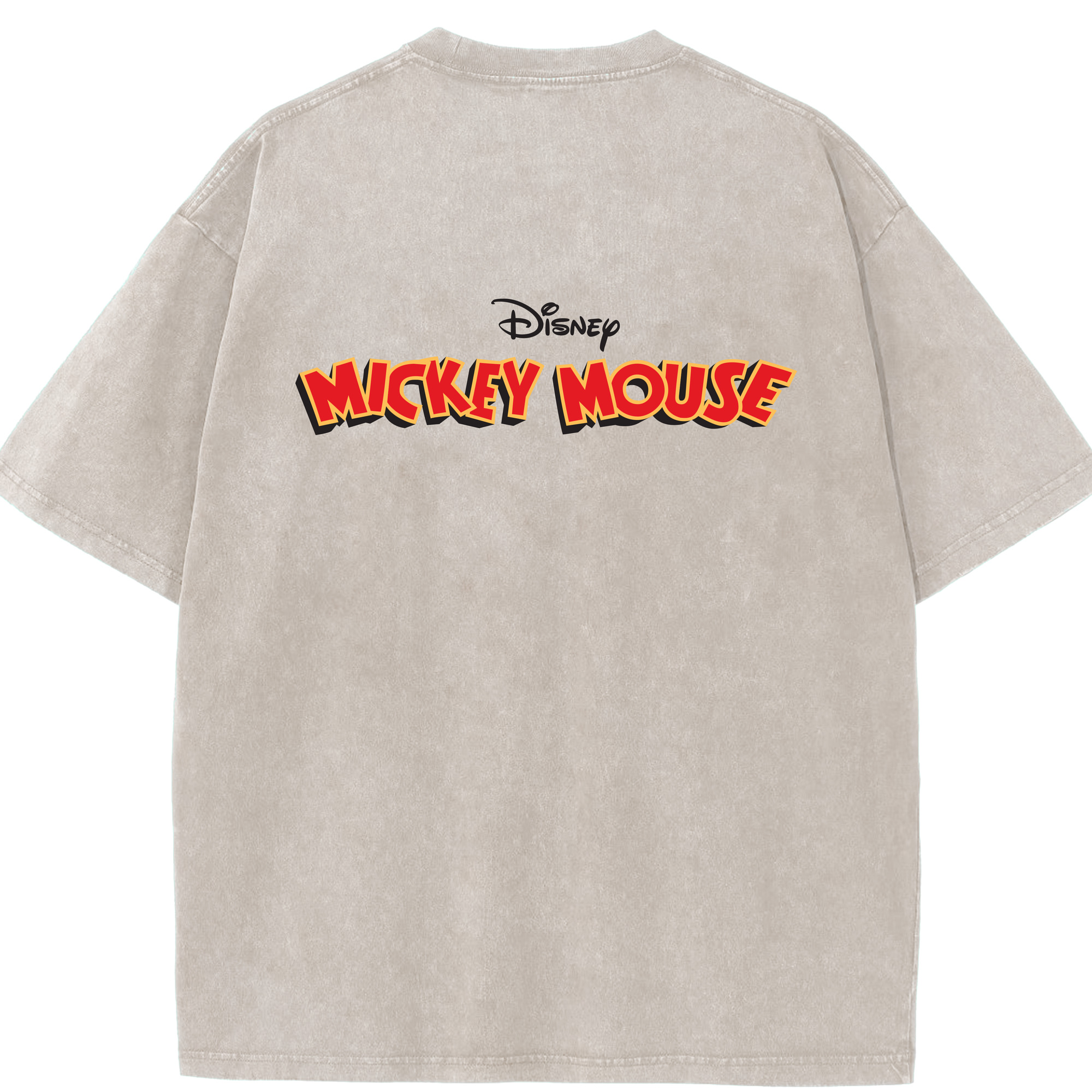 （画像用） ミッキーマウス Mickey Mouse 綿100% ヴィンテージ風 半袖Tシャツ（背面プリント）