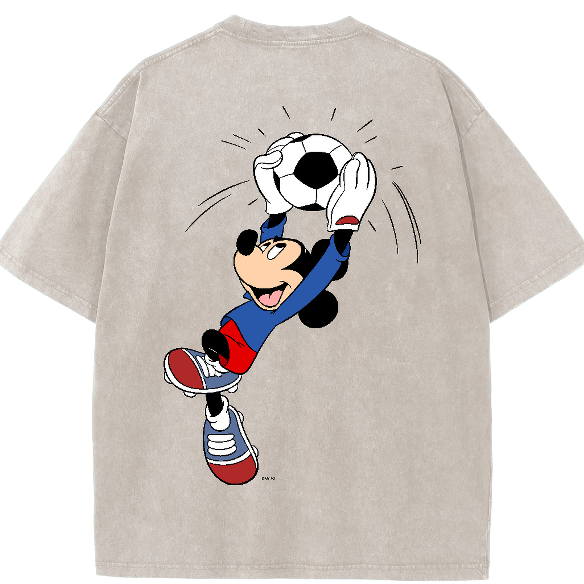 （画像用） ミッキーマウス Mickey Mouse 綿100% ヴィンテージ風 半袖Tシャツ（背面プリント）