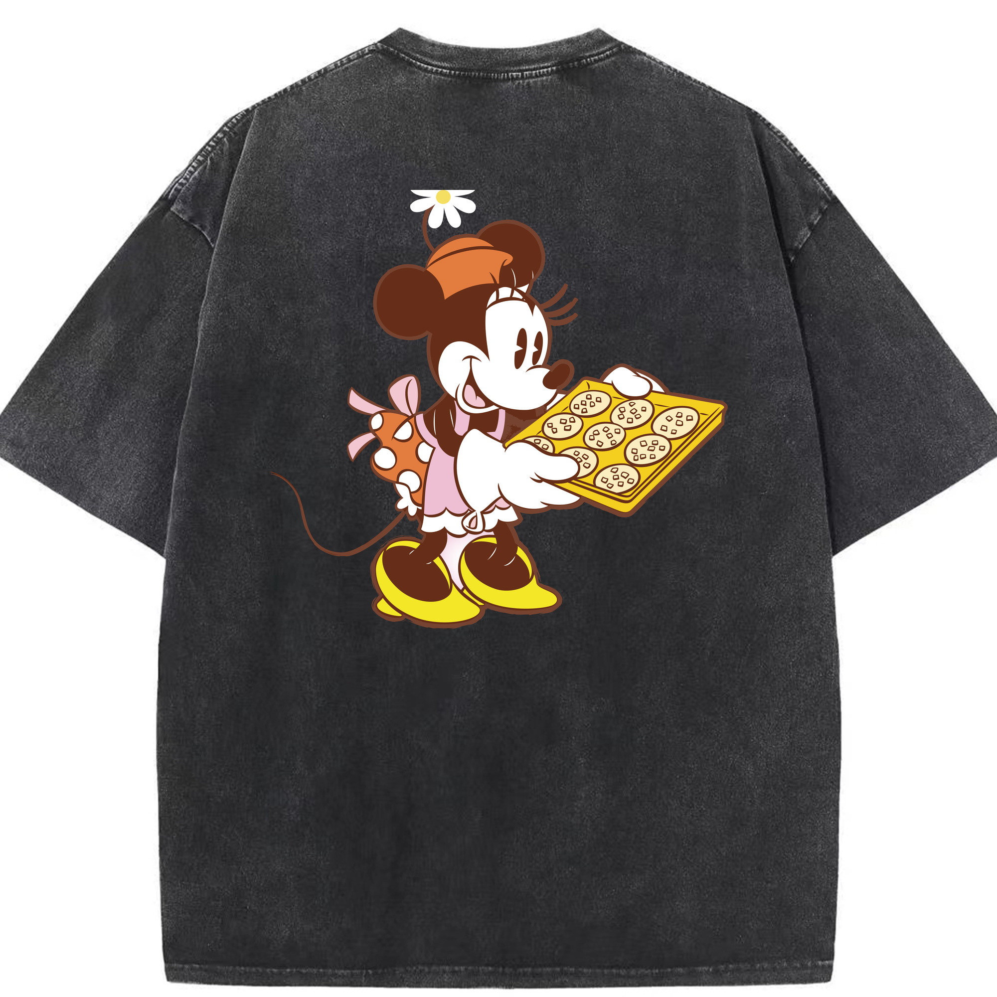 （画像用） ミッキーマウス Mickey Mouse 綿100% ヴィンテージ風 半袖Tシャツ（背面プリント）