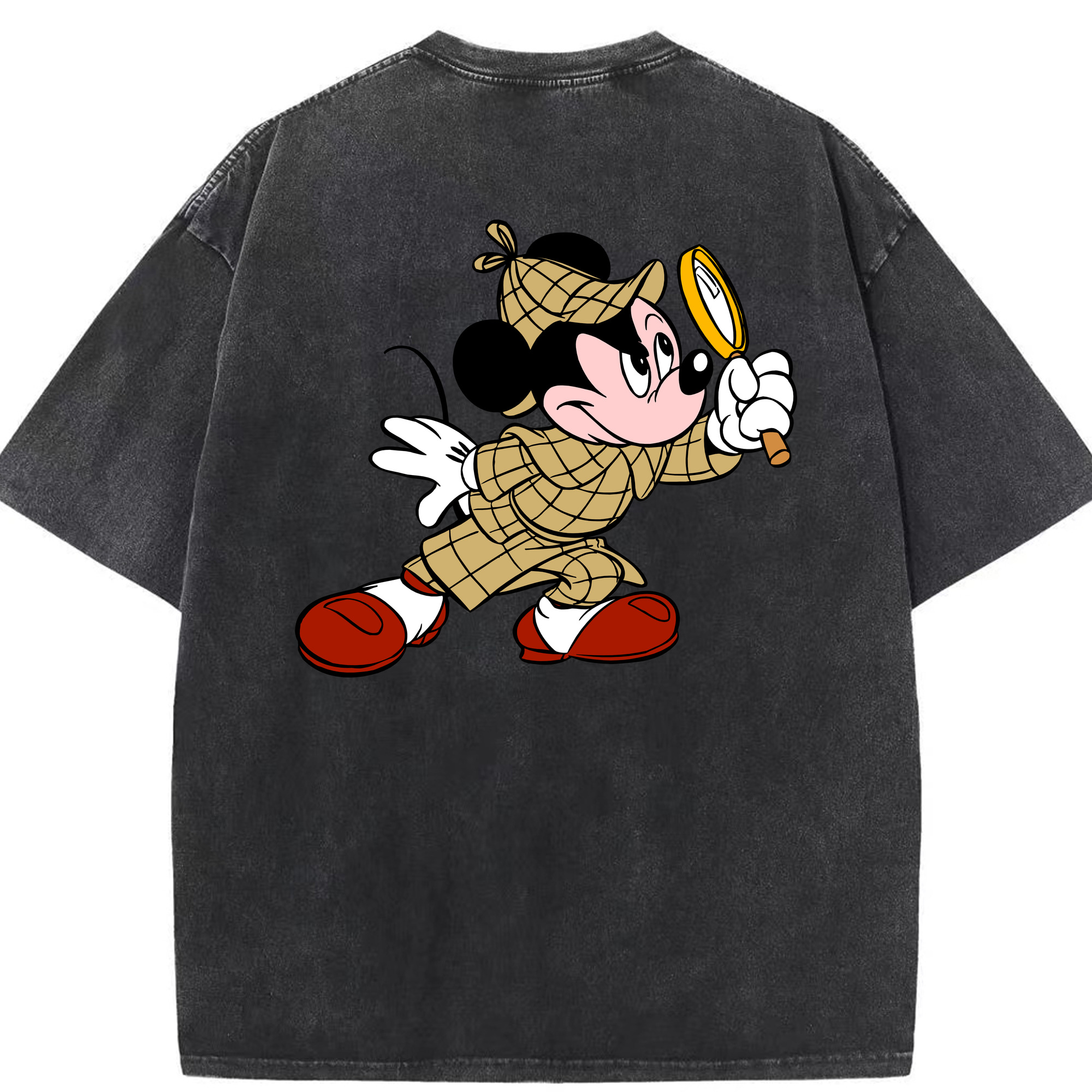 （画像用） ミッキーマウス Mickey Mouse 綿100% ヴィンテージ風 半袖Tシャツ（背面プリント）