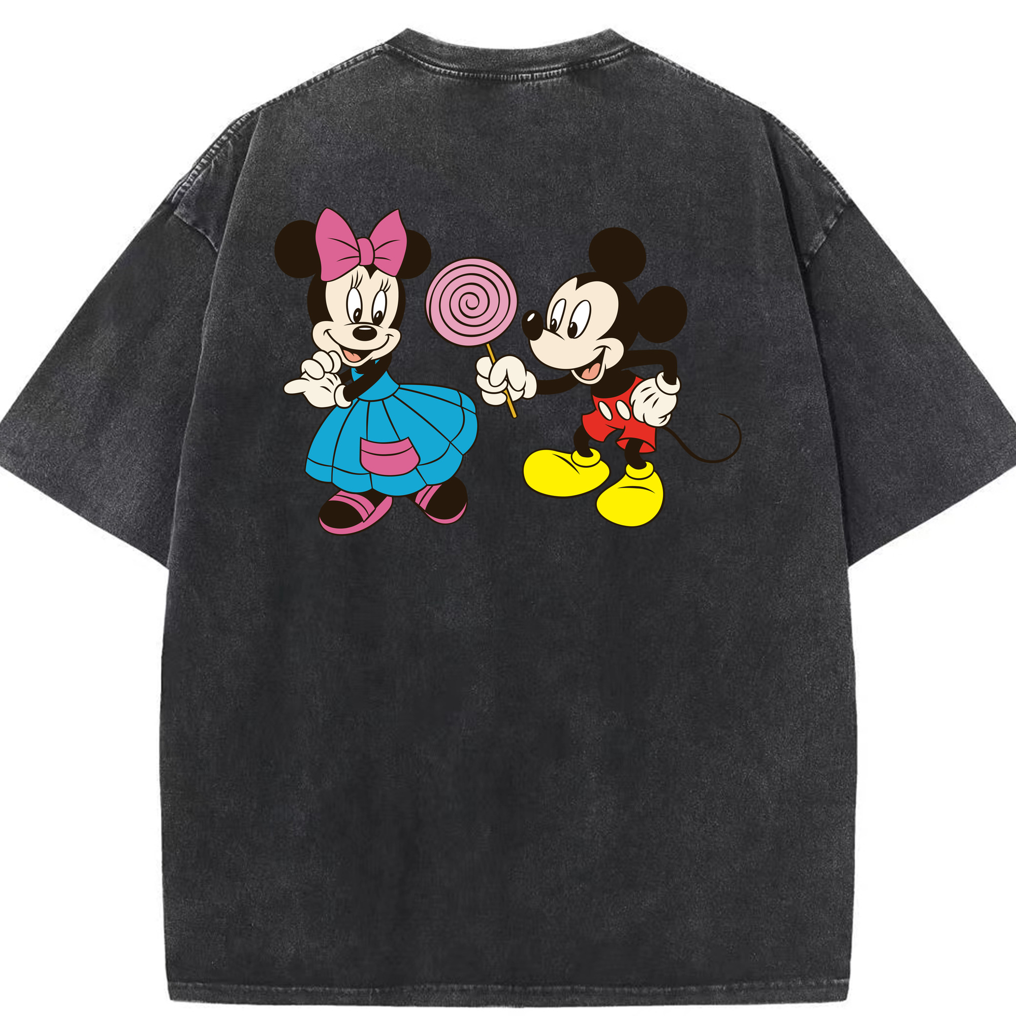 （画像用） ミッキーマウス Mickey Mouse 綿100% ヴィンテージ風 半袖Tシャツ（背面プリント）