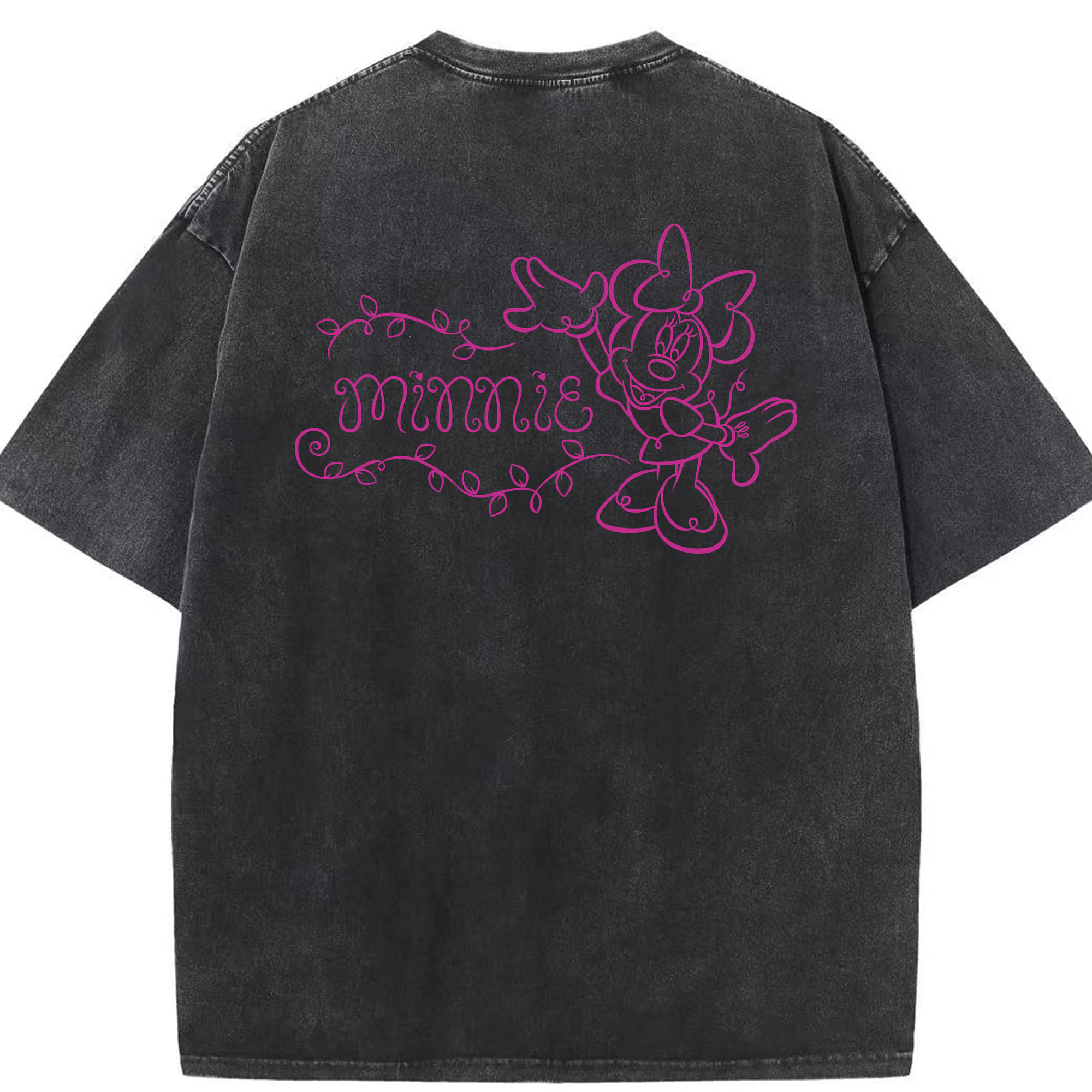 （画像用） ミッキーマウス Mickey Mouse 綿100% ヴィンテージ風 半袖Tシャツ（背面プリント）