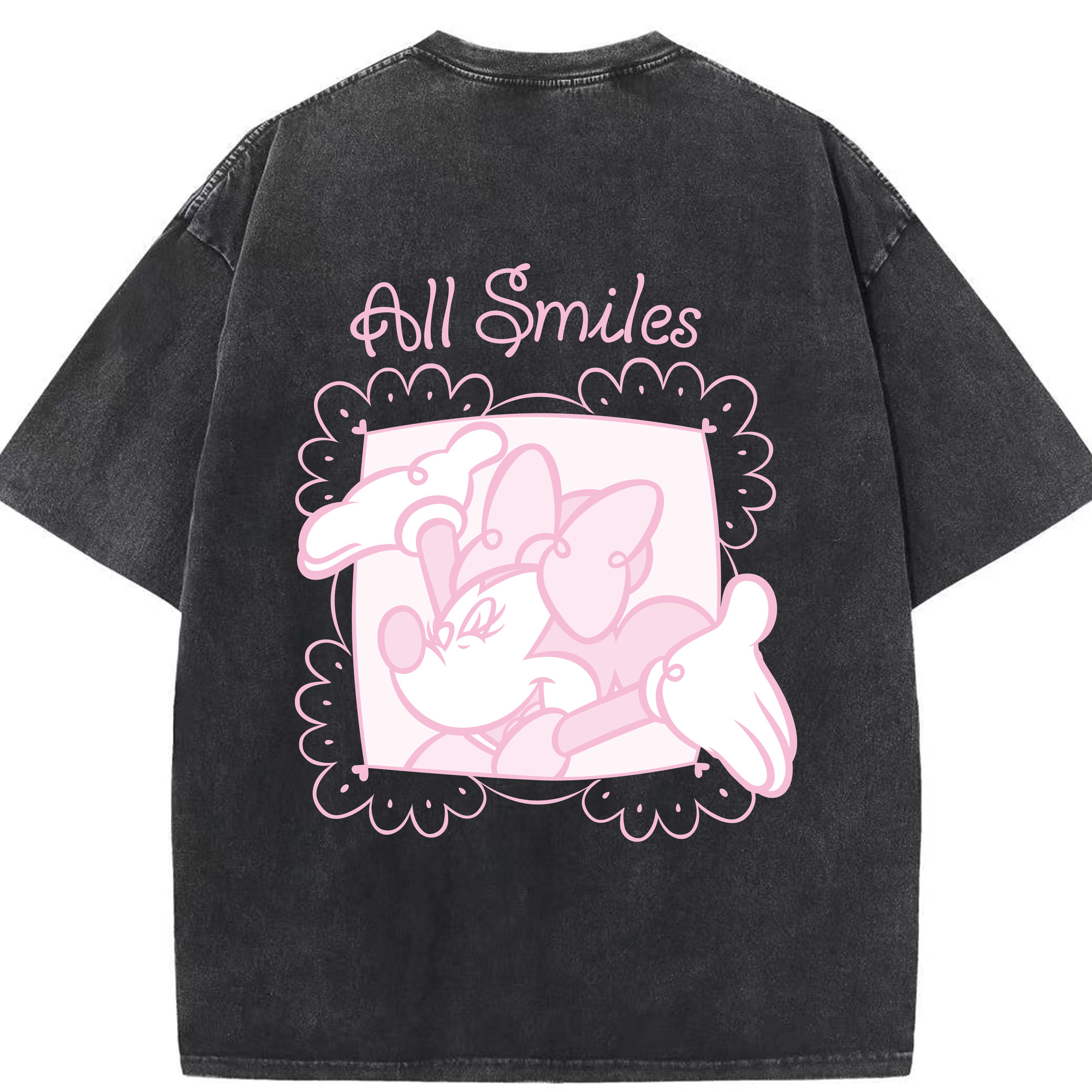 （画像用） ミッキーマウス Mickey Mouse 綿100% ヴィンテージ風 半袖Tシャツ（背面プリント）