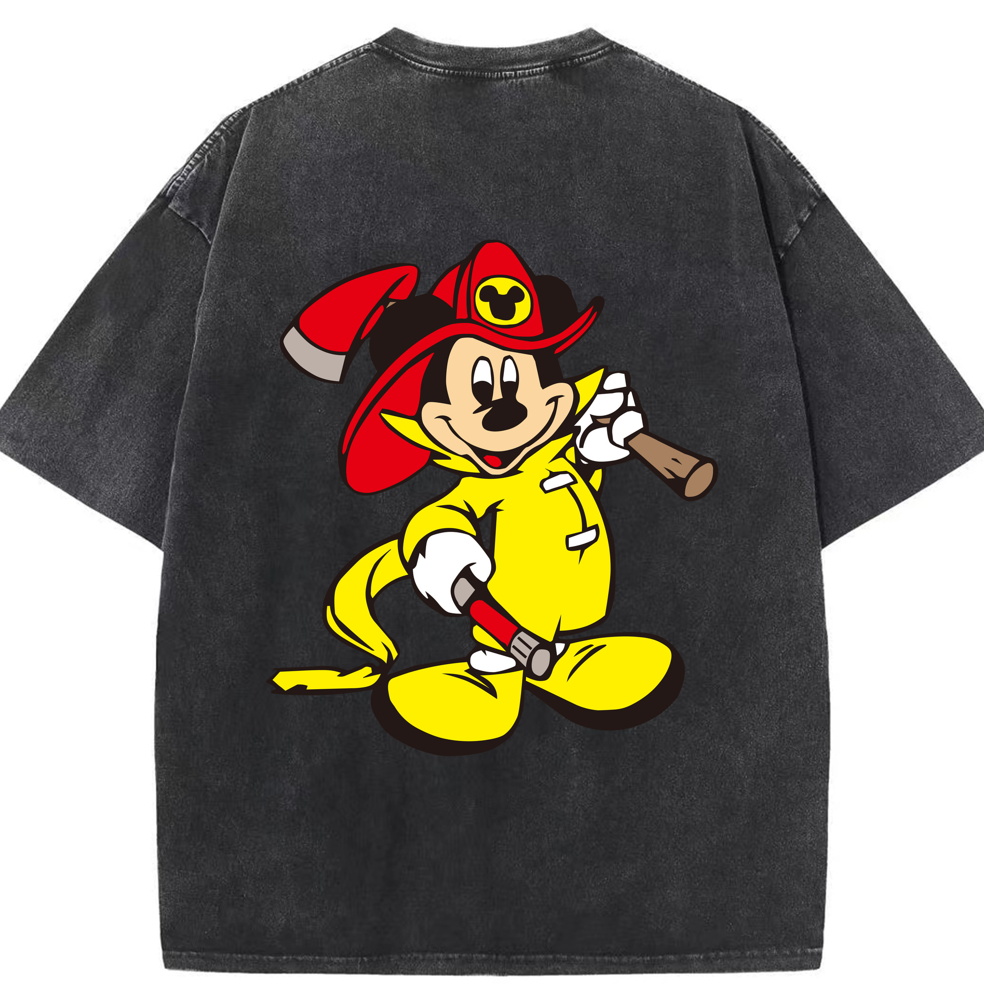 （画像用） ミッキーマウス Mickey Mouse 綿100% ヴィンテージ風 半袖Tシャツ（背面プリント）