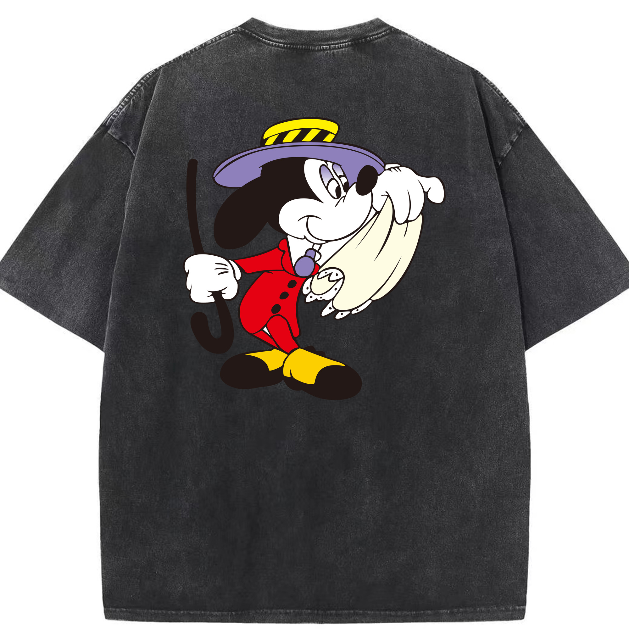 （画像用） ミッキーマウス Mickey Mouse 綿100% ヴィンテージ風 半袖Tシャツ（背面プリント）