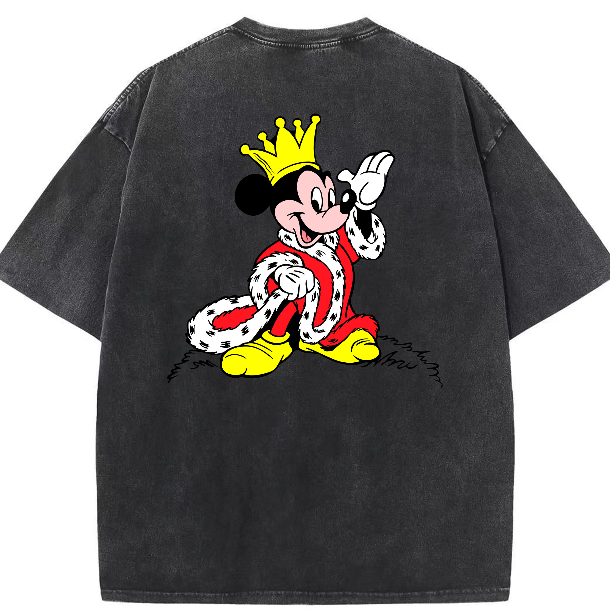 （画像用） ミッキーマウス Mickey Mouse 綿100% ヴィンテージ風 半袖Tシャツ（背面プリント）