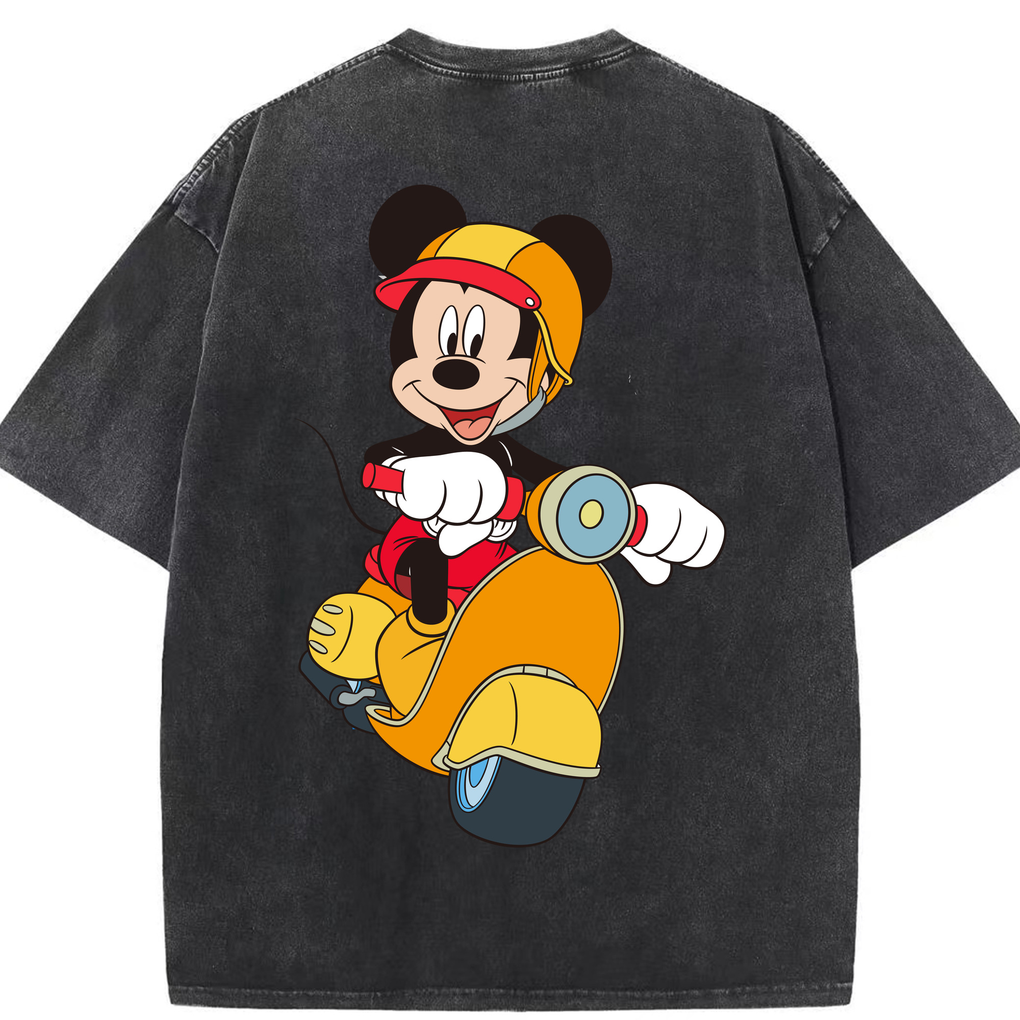 （画像用） ミッキーマウス Mickey Mouse 綿100% ヴィンテージ風 半袖Tシャツ（背面プリント）