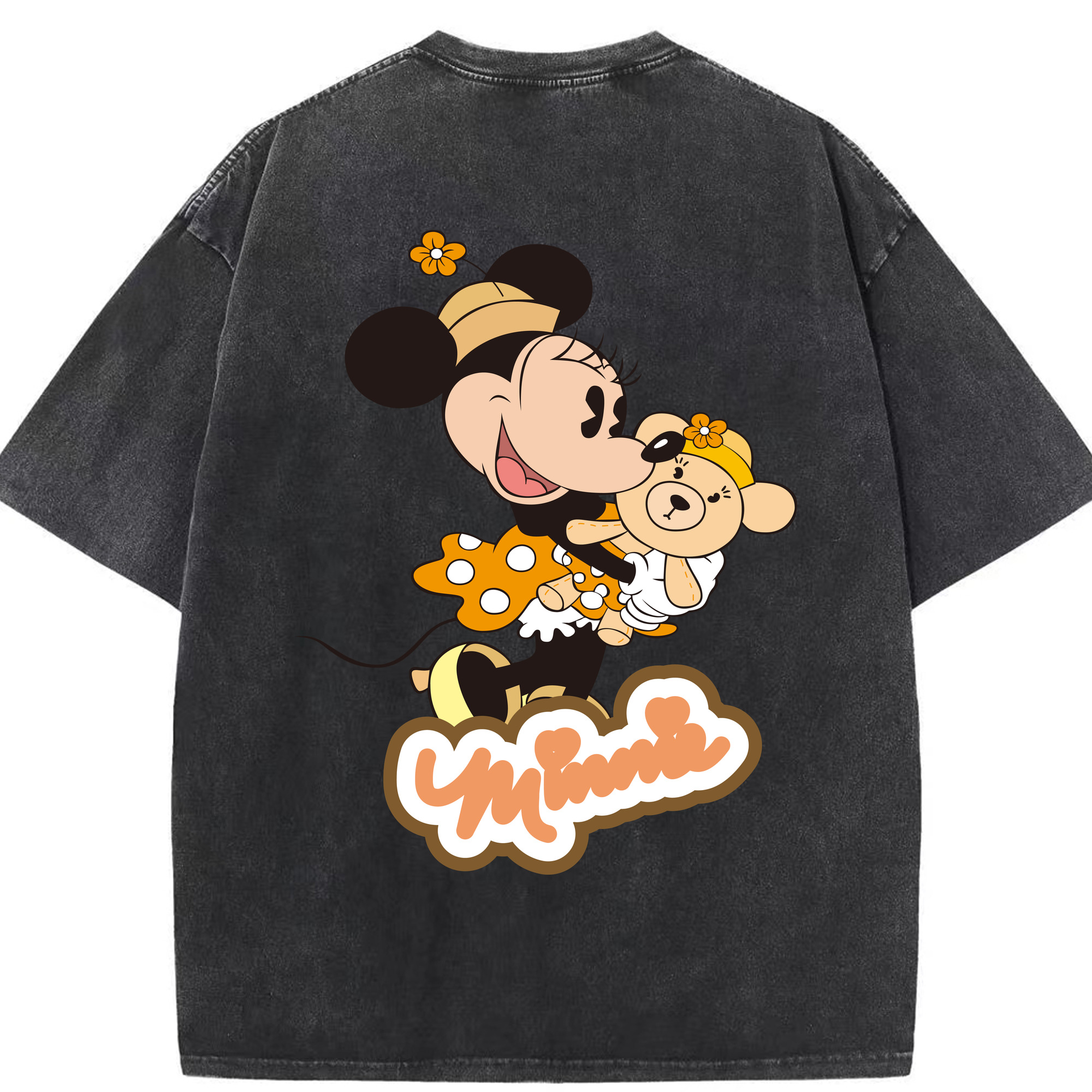 （画像用） ミッキーマウス Mickey Mouse 綿100% ヴィンテージ風 半袖Tシャツ（背面プリント）