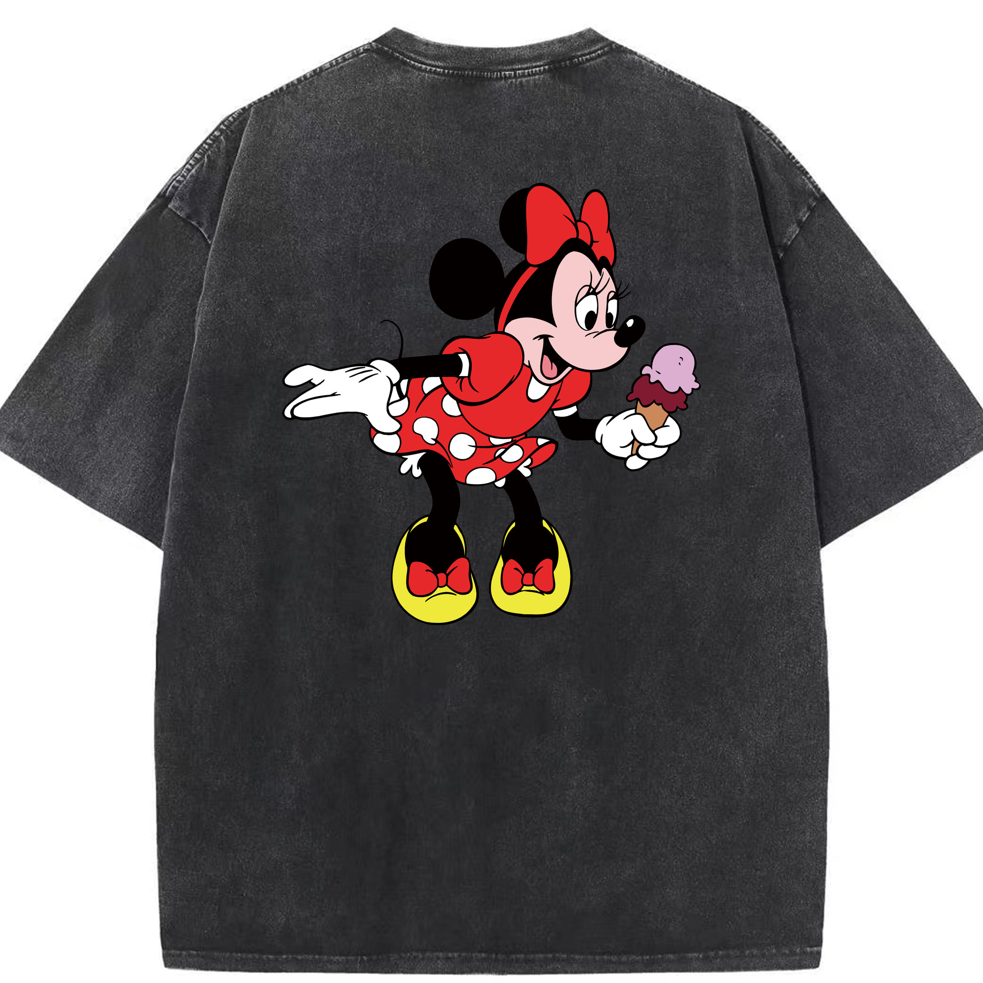 （画像用） ミッキーマウス Mickey Mouse 綿100% ヴィンテージ風 半袖Tシャツ（背面プリント）