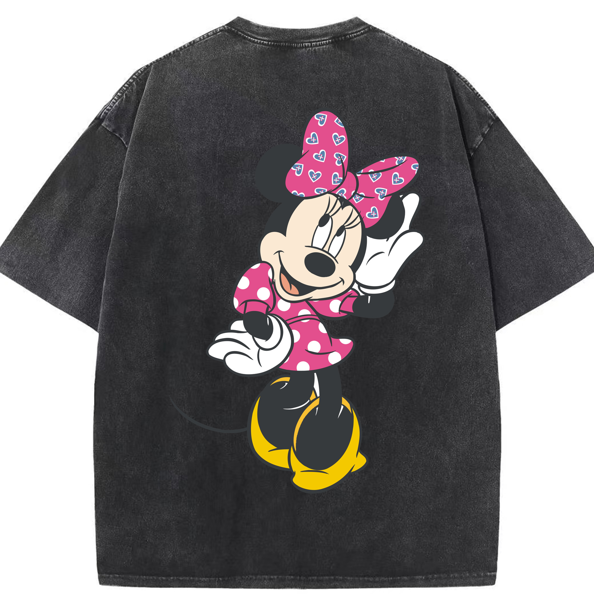 （画像用） ミッキーマウス Mickey Mouse 綿100% ヴィンテージ風 半袖Tシャツ（背面プリント）