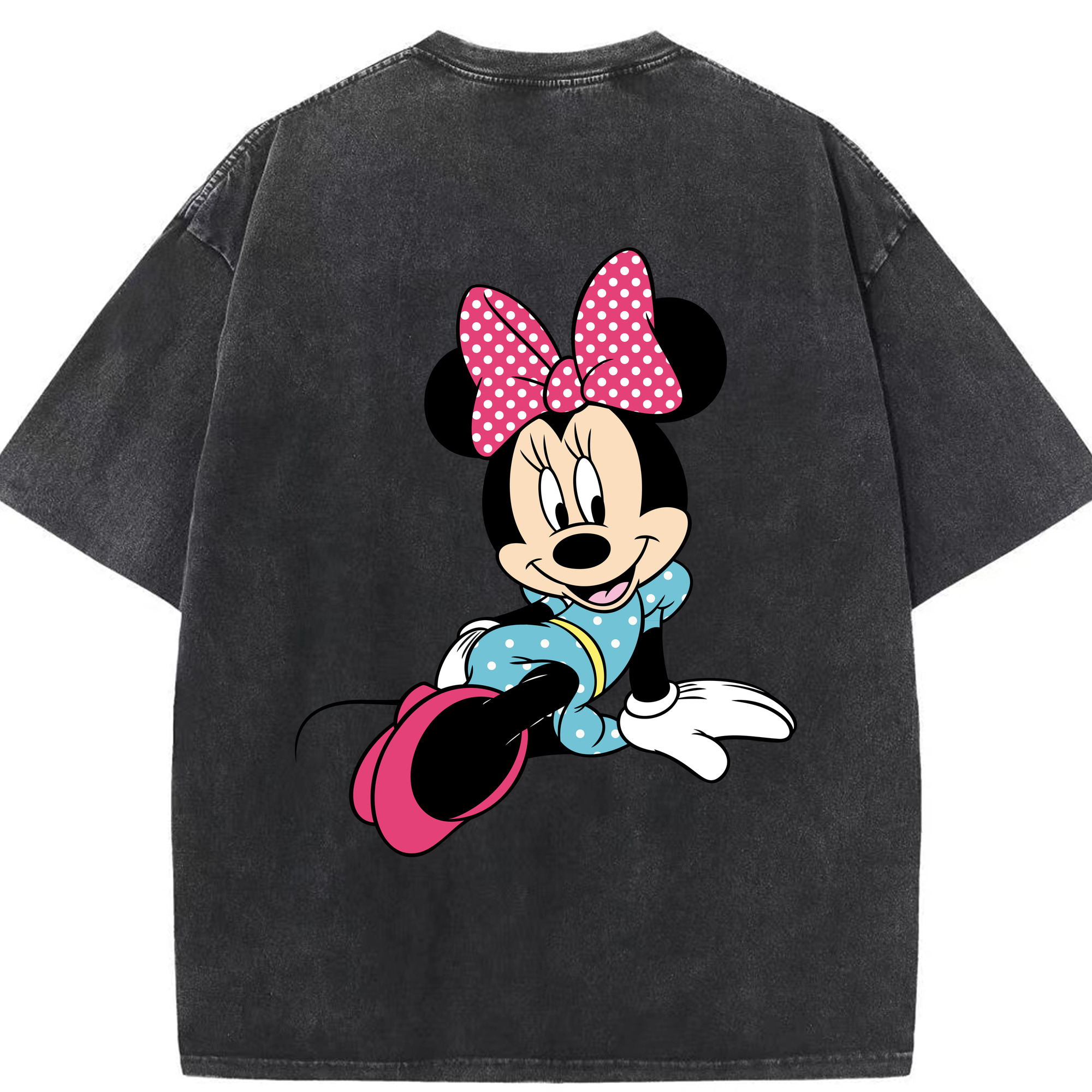 （画像用） ミッキーマウス Mickey Mouse 綿100% ヴィンテージ風 半袖Tシャツ（背面プリント）