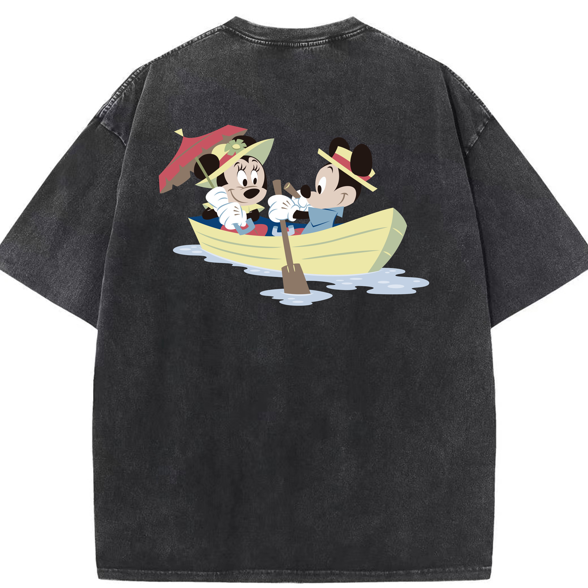 （画像用） ミッキーマウス Mickey Mouse 綿100% ヴィンテージ風 半袖Tシャツ（背面プリント）