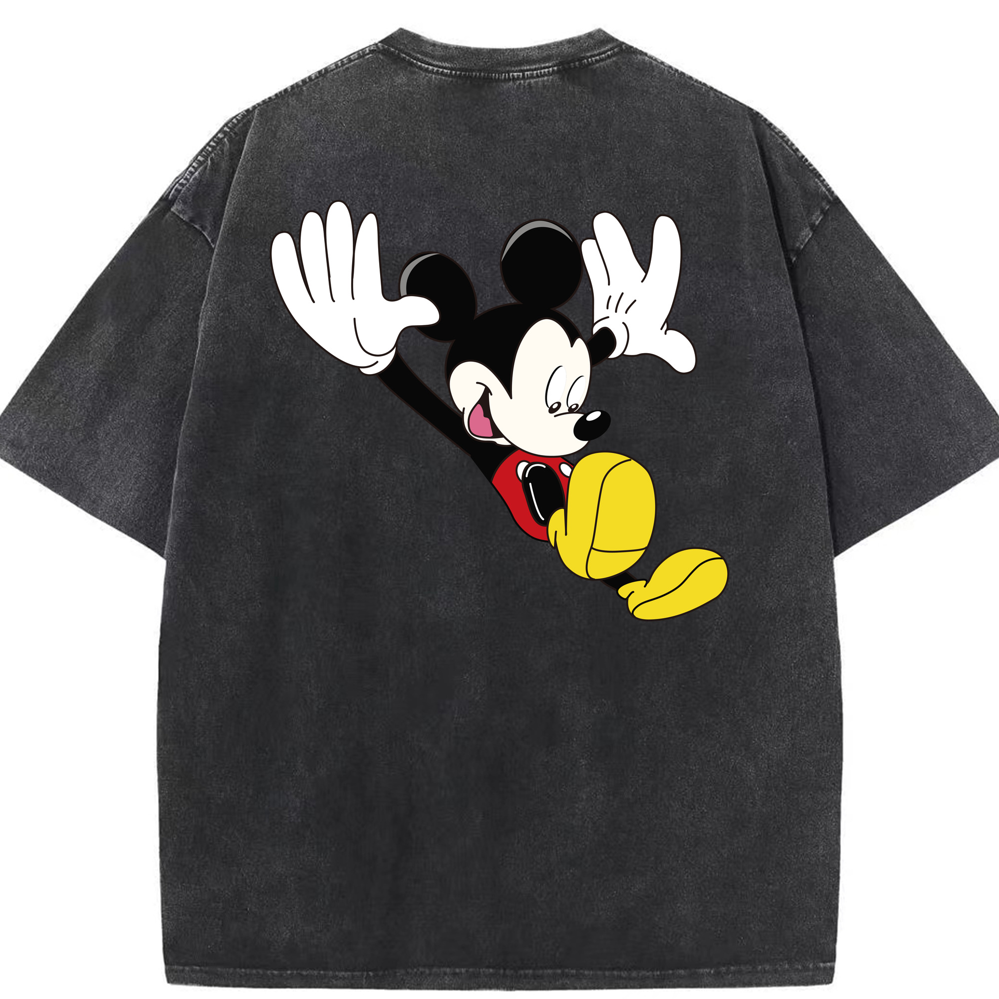 （画像用） ミッキーマウス Mickey Mouse 綿100% ヴィンテージ風 半袖Tシャツ（背面プリント）
