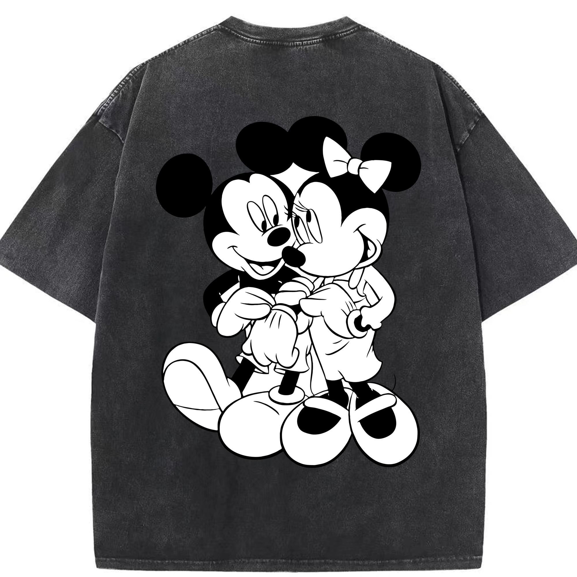 （画像用） ミッキーマウス Mickey Mouse 綿100% ヴィンテージ風 半袖Tシャツ（背面プリント）