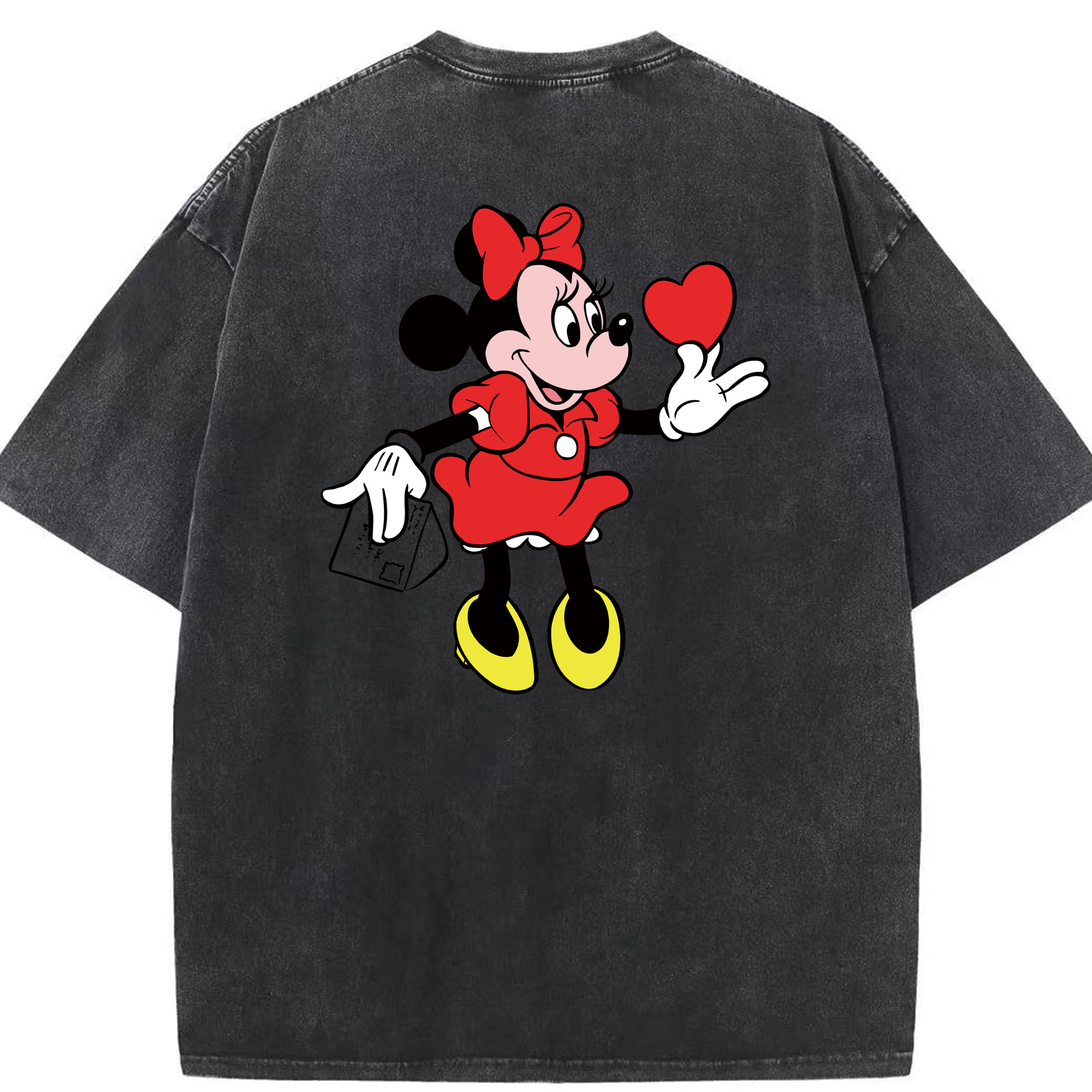 （画像用） ミッキーマウス Mickey Mouse 綿100% ヴィンテージ風 半袖Tシャツ（背面プリント）