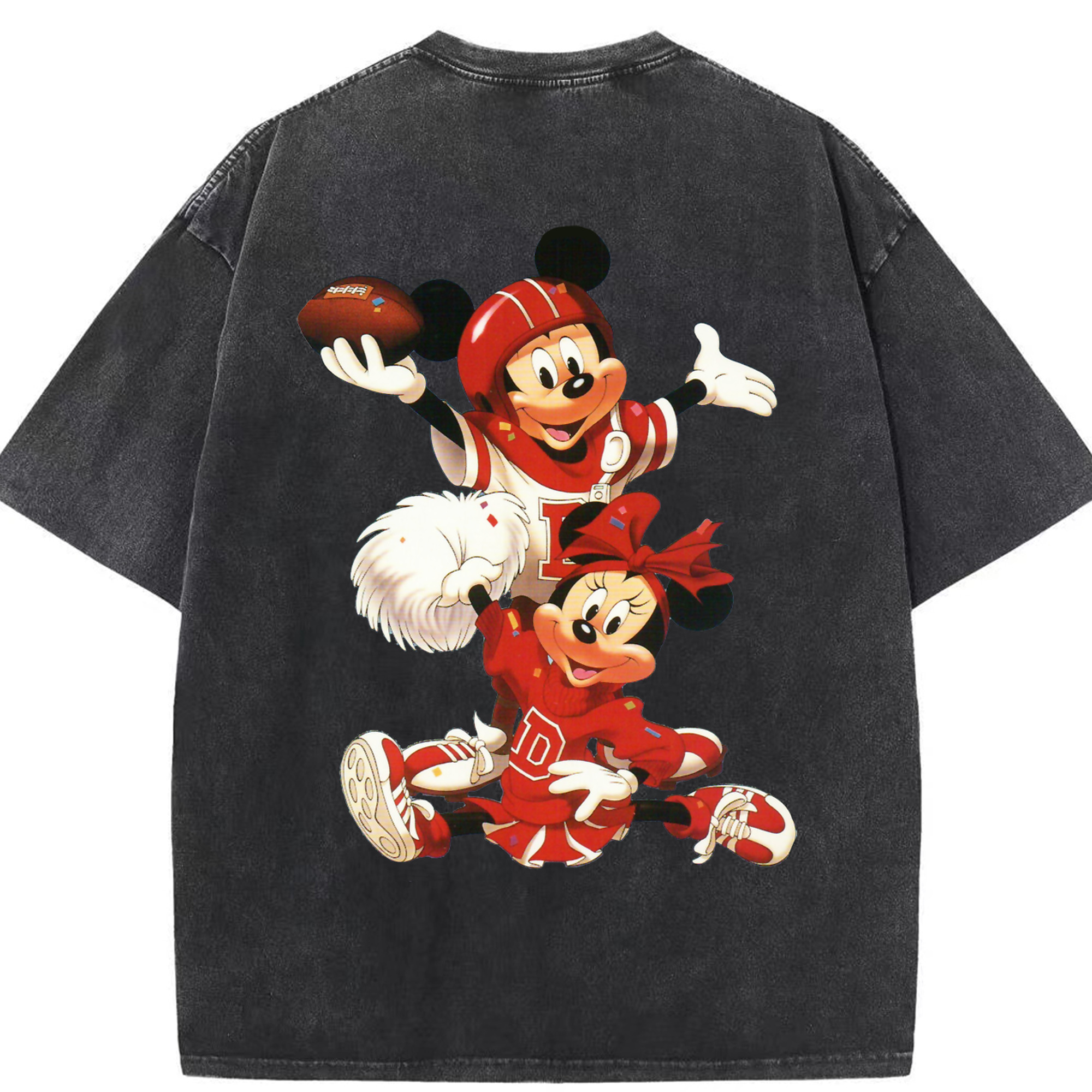 （画像用） ミッキーマウス Mickey Mouse 綿100% ヴィンテージ風 半袖Tシャツ（背面プリント）
