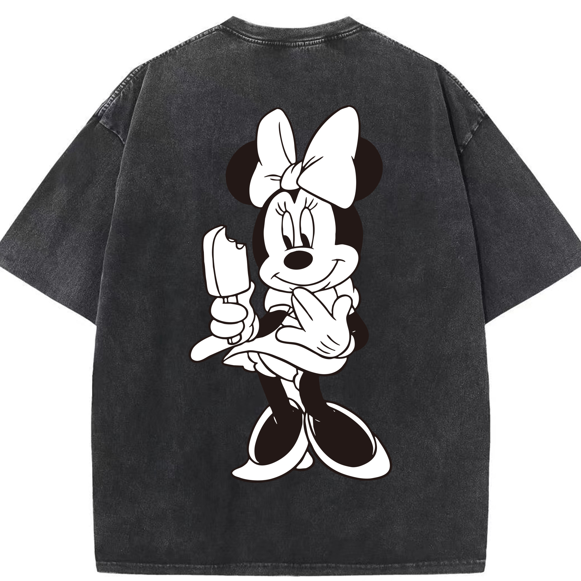 （画像用） ミッキーマウス Mickey Mouse 綿100% ヴィンテージ風 半袖Tシャツ（背面プリント）