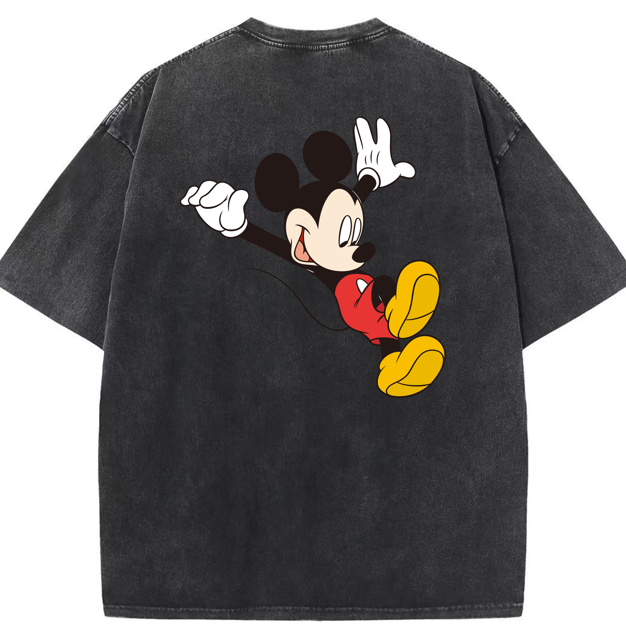 （画像用） ミッキーマウス Mickey Mouse 綿100% ヴィンテージ風 半袖Tシャツ（背面プリント）