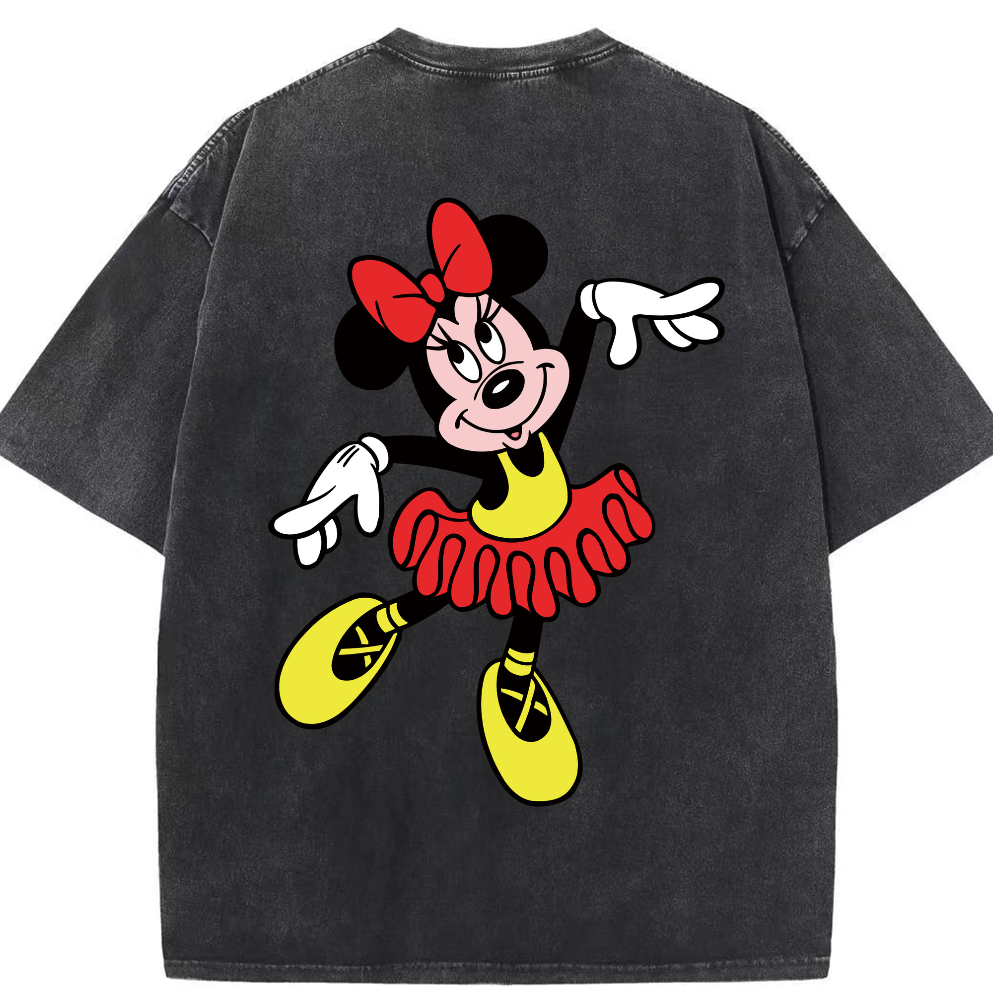 （画像用） ミッキーマウス Mickey Mouse 綿100% ヴィンテージ風 半袖Tシャツ（背面プリント）