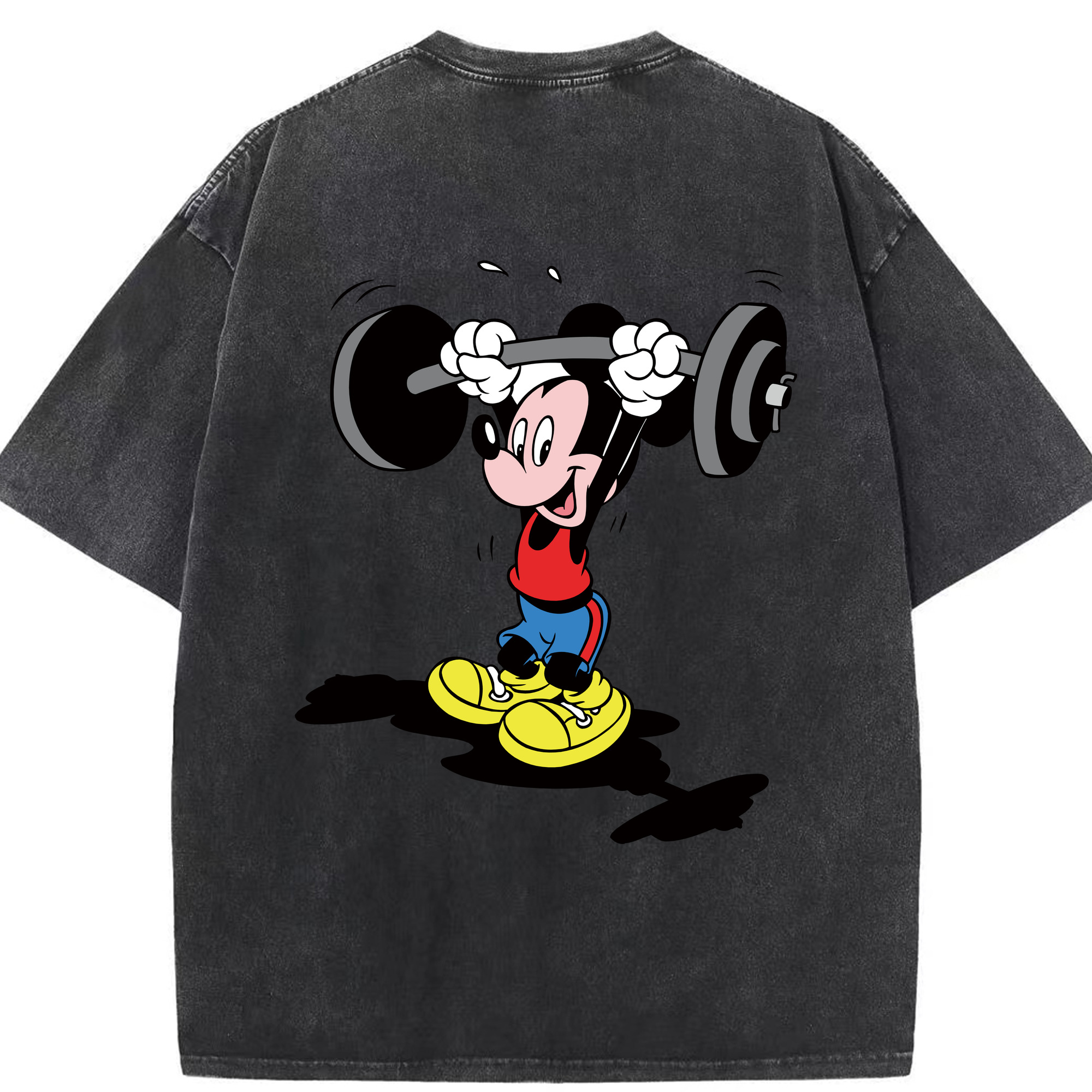 （画像用） ミッキーマウス Mickey Mouse 綿100% ヴィンテージ風 半袖Tシャツ（背面プリント）